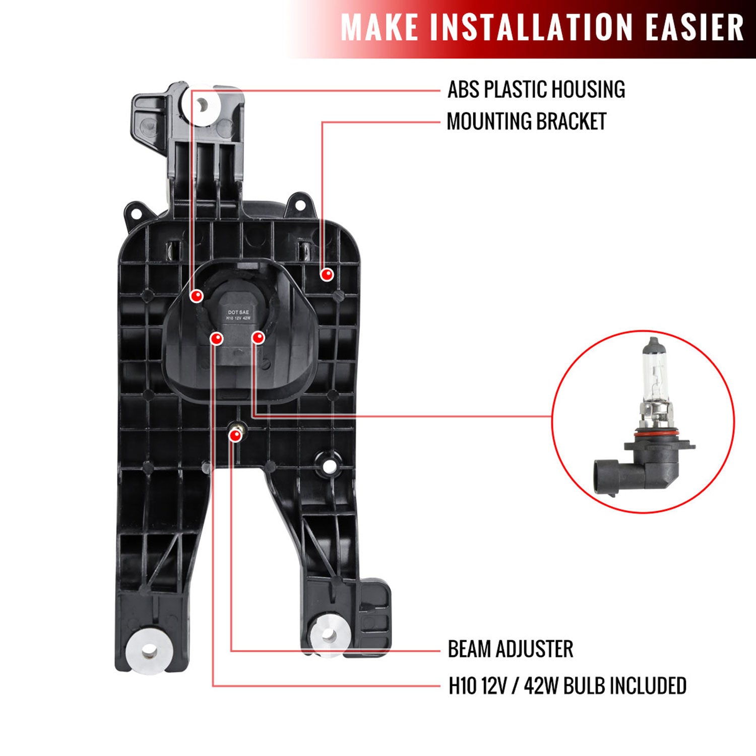 2008-2010 Ford F-250/F-350/F-450/F-550 Super Duty H10 Fog Lights Chrome/Clear