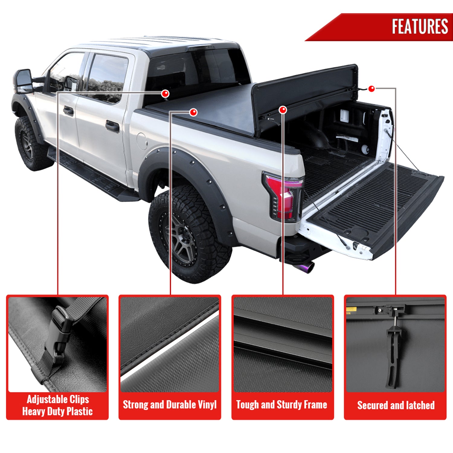 2000-2006 Toyota Tundra 6'6" Short Bed Soft Quad-Fold Tonneau Cover