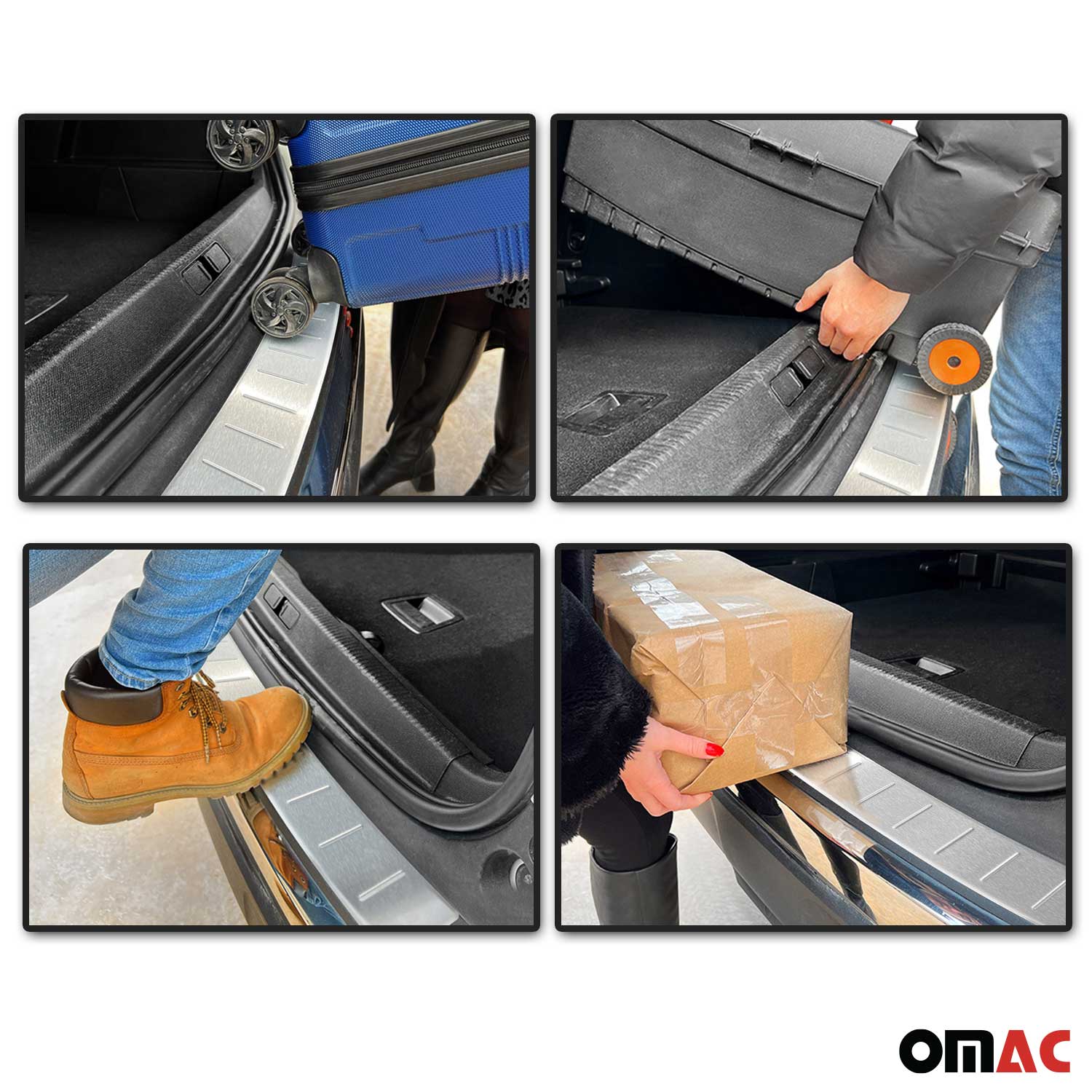 2018-2023 Audi Q5 SQ5 2.gen Rear Bumper Sill Cover Protector Guard Brushed Stainless Steel