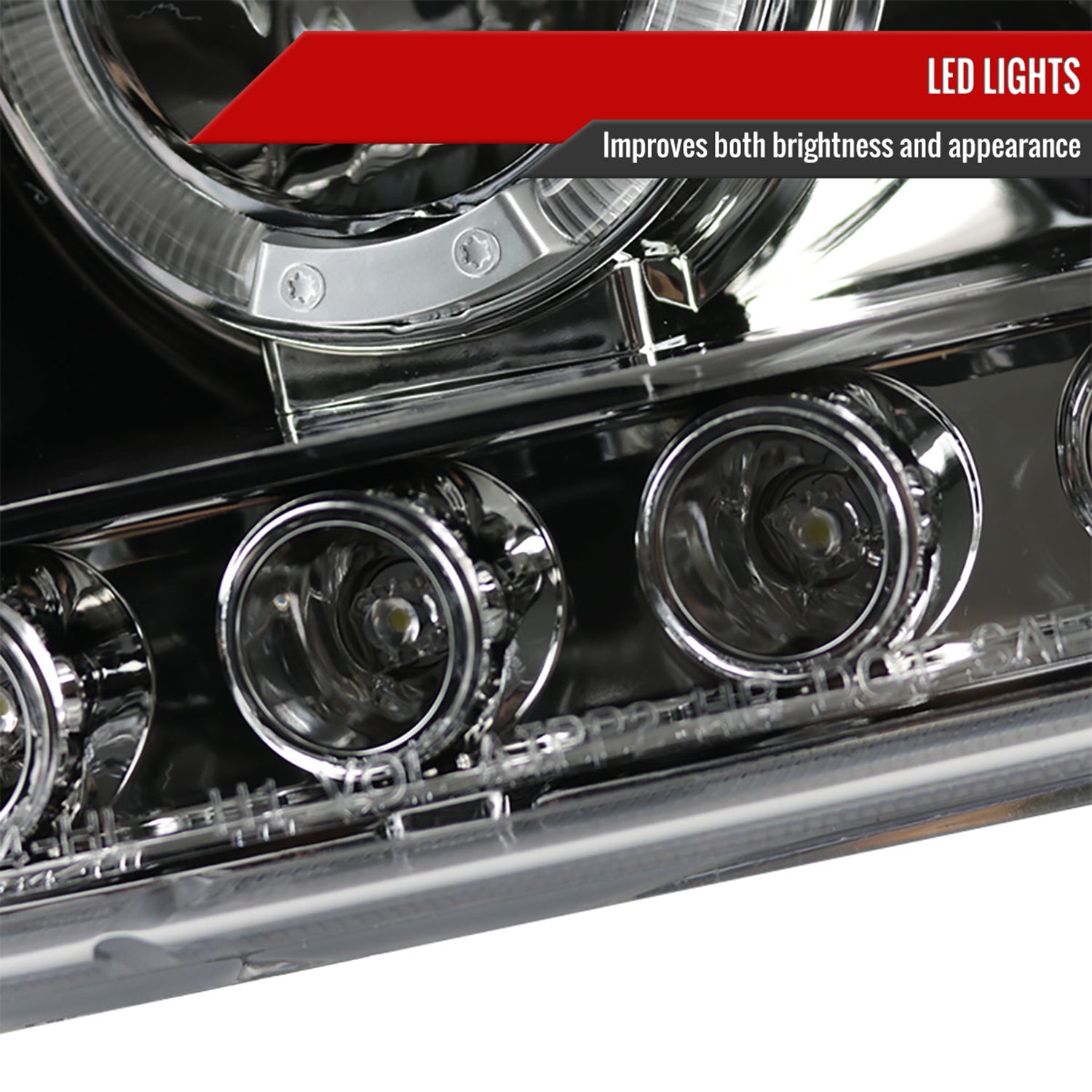 1997-2004 Ford F-150 / 97-2002 Expedition Dual Halo Projector Headlights Chrome