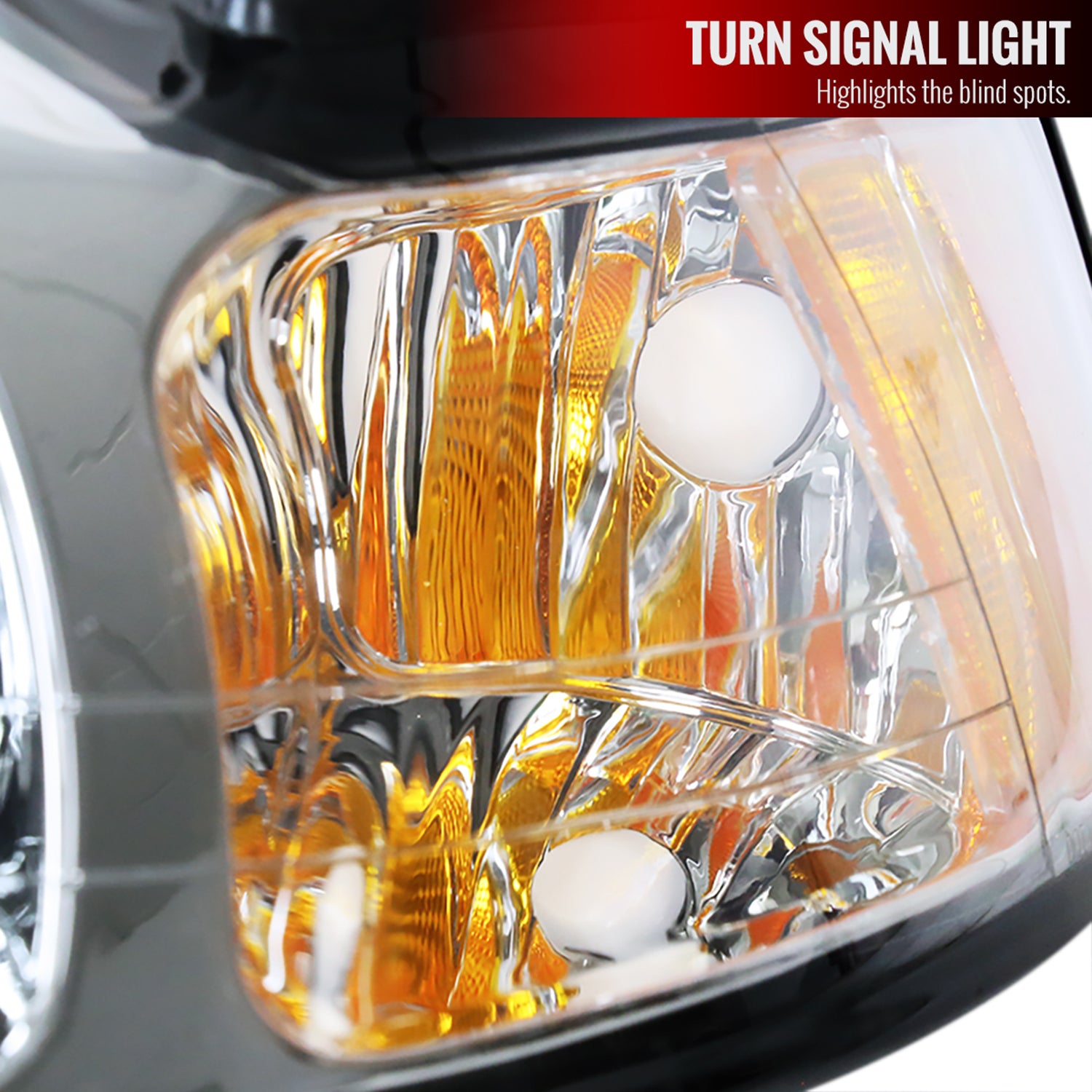 1999-2004 Ford Mustang Factory Headlights w/Amber Reflectors Chrome/Clear