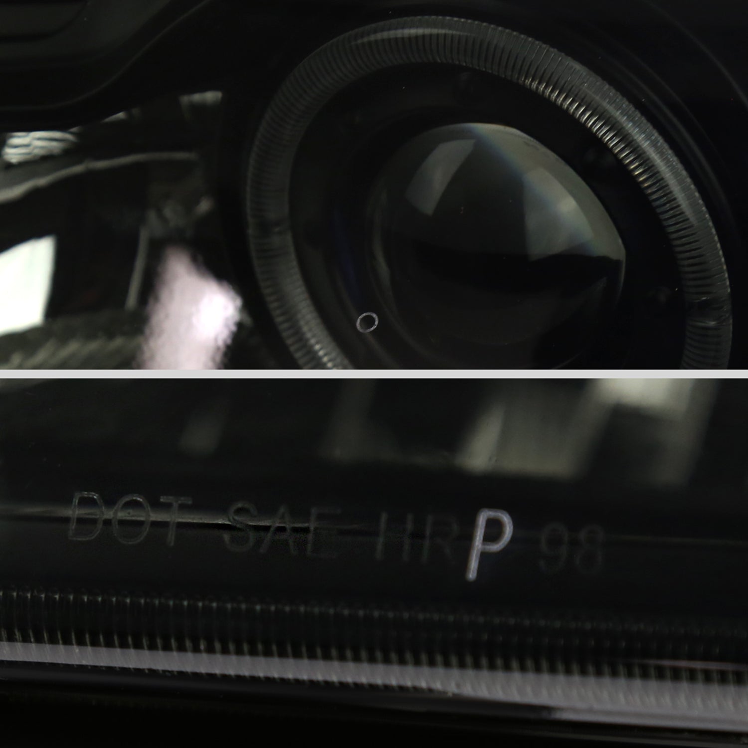 1998-2000 Ford Ranger Halo Projector Headlights Black Housing/Smoke Lens