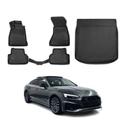 2018-2024 Audi A5 Sportback Floor Mats & Cargo Liner Full Set All Weather Black