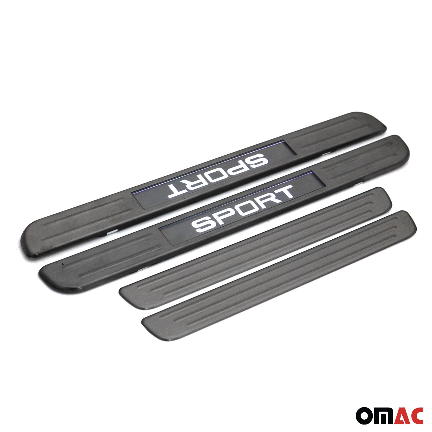 Dodge Door Sill Scuff Plate Illuminated Brushed Stainless Steel Brushed Dark 4Pcs