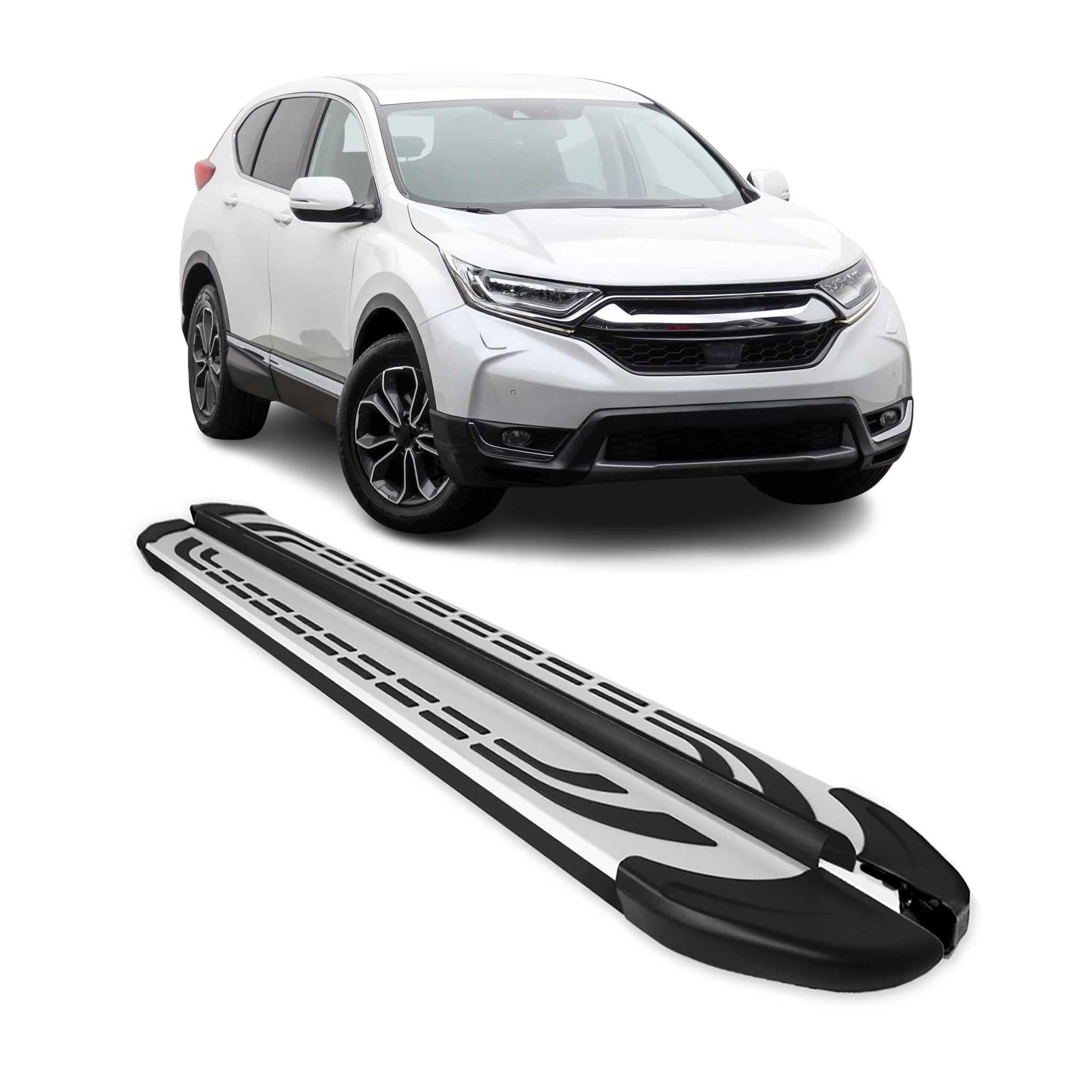 2017-2022 Honda CR-V Running Boards Side Steps Silver & Black