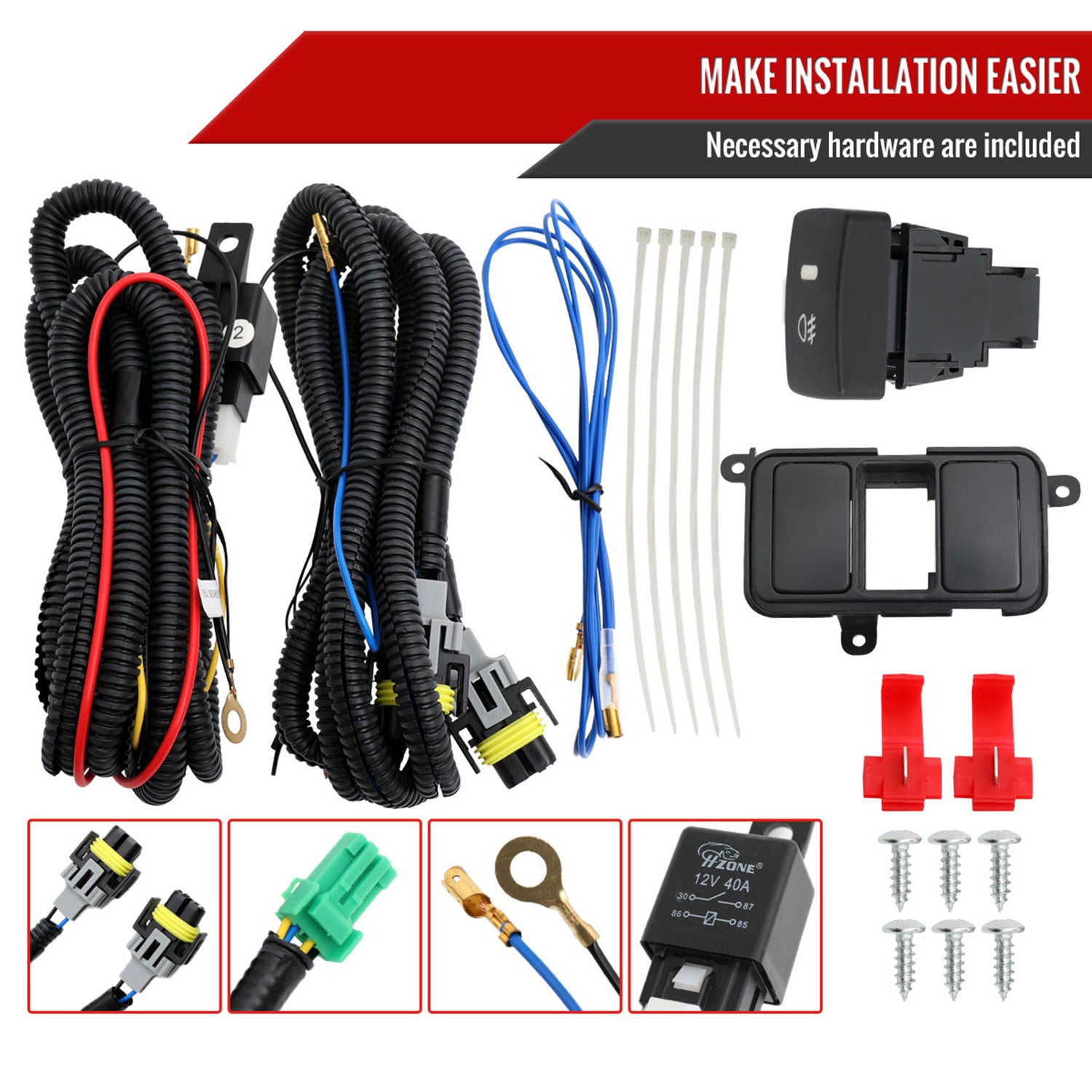 2006-2008 Honda Civic Coupe H11 Fog Lights Kit Chrome Housing/Smoke Lens