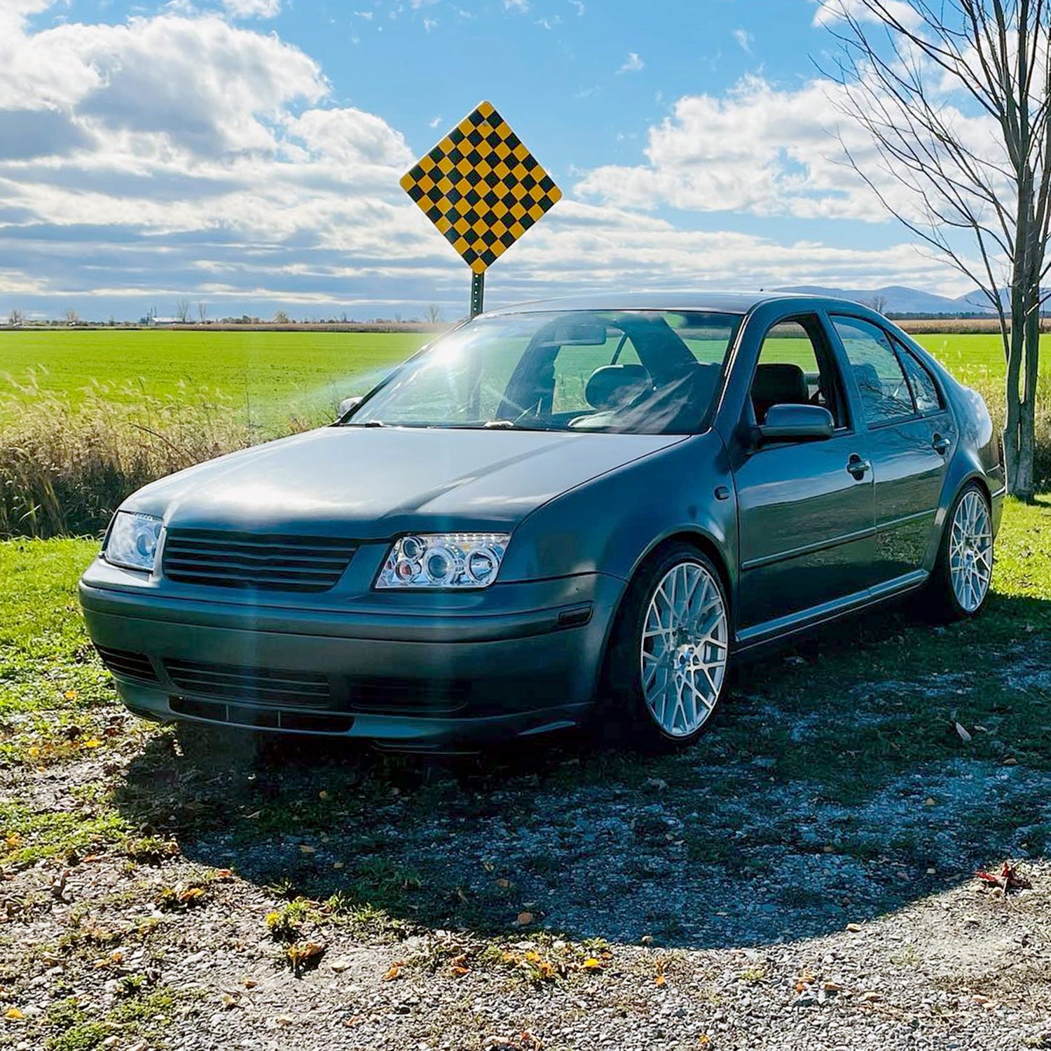 1999-2005 VW Jetta/Bora Mk4 Dual Halo Projector Headlights LED Light Chrome