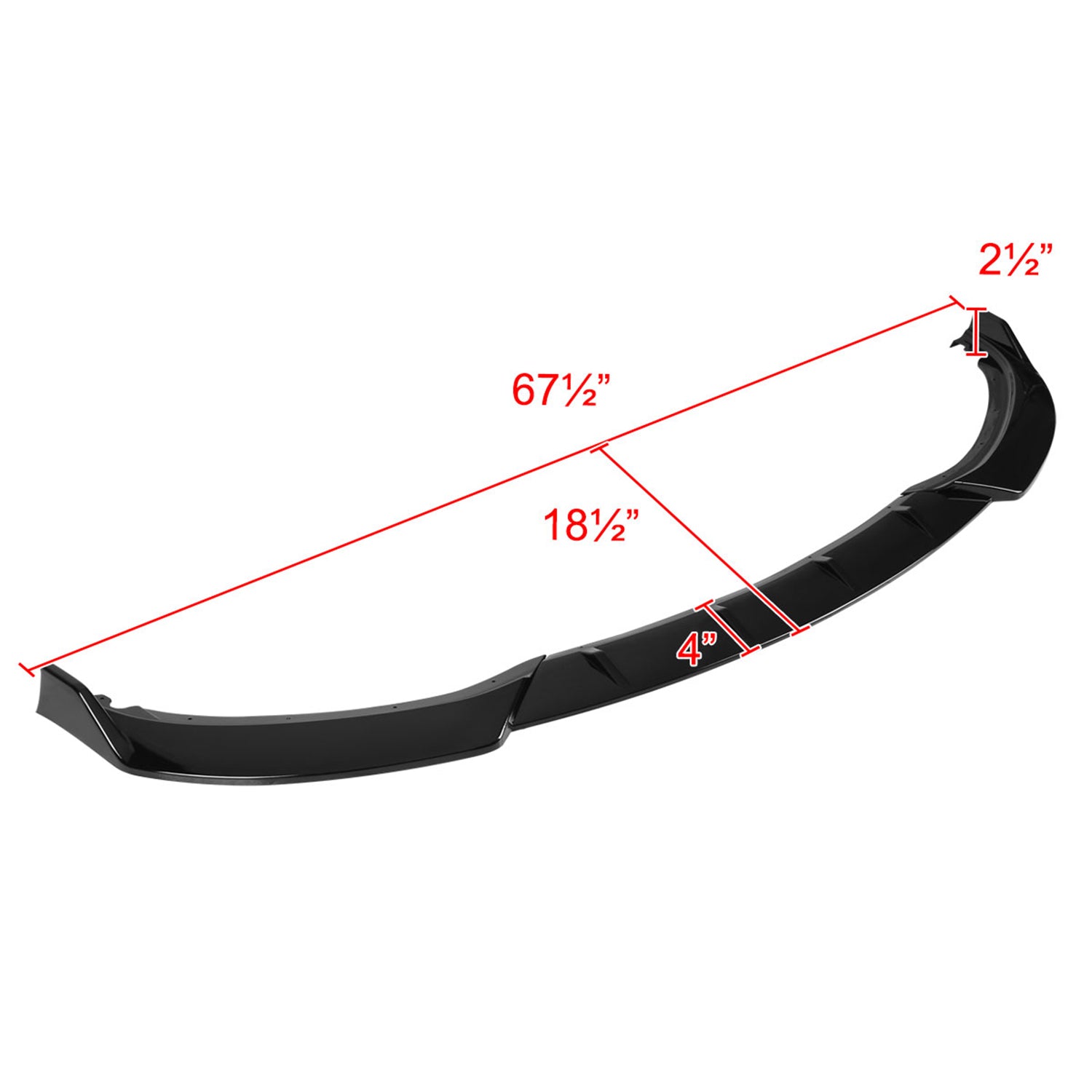 2016-2019 BMW 3 Series F30/F35 Glossy Black Polypropylene 3Pcs Bumper Lip