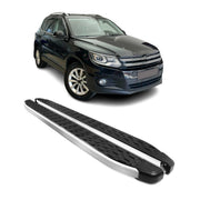 2009-2017 VW Tiguan Limited Running Boards Side Steps Silver & Black