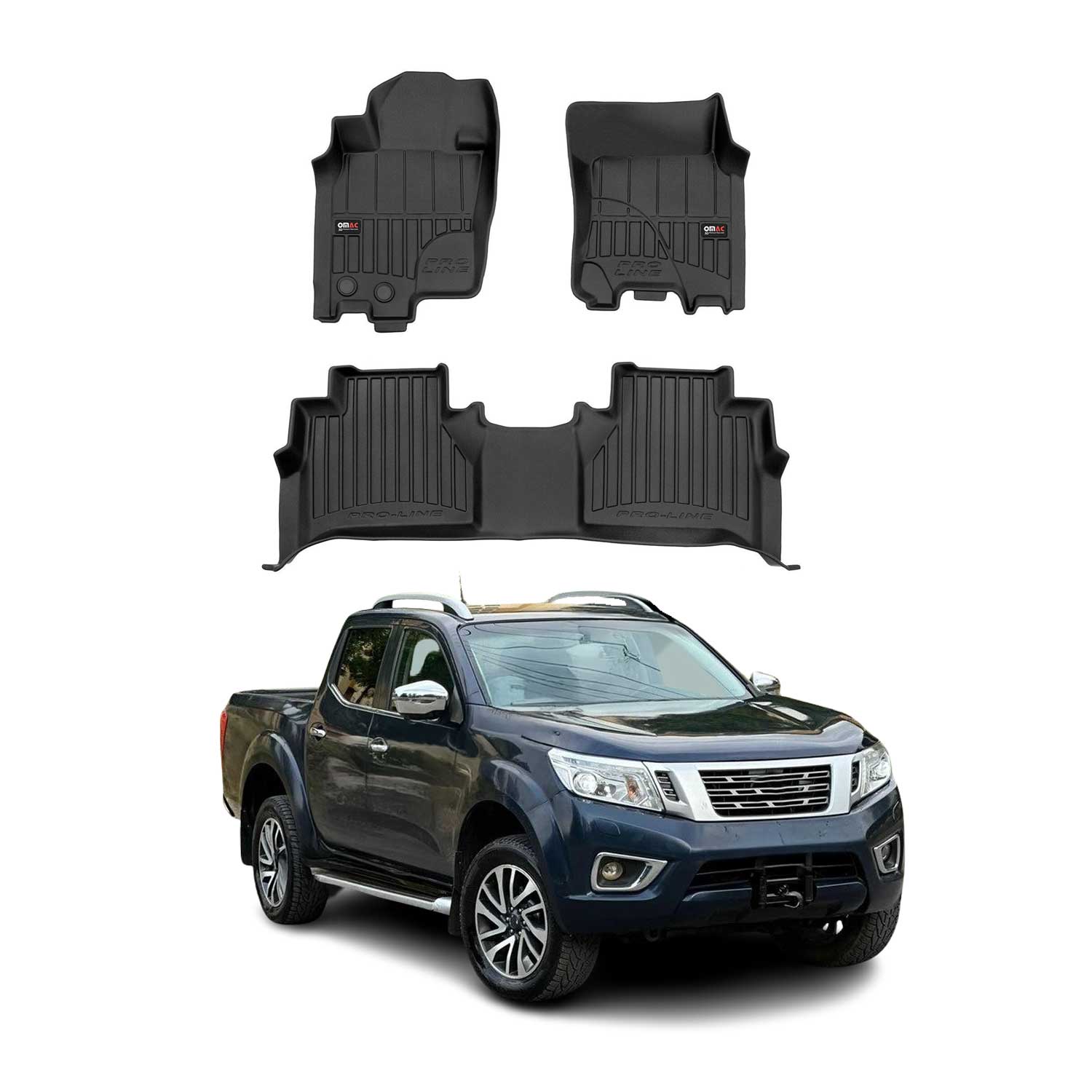 2014-2021 Nissan Frontier Crew Cab Premium Floor Mats Liners Full Set All Weather Heavy Duty Black