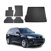 2007-2013 BMW X5 2.gen Floor Mats & Cargo Liner Full Set All Weather Black