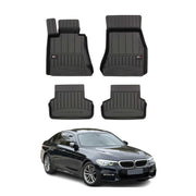 2017-2023 BMW 5 Series G30 G31 Sedan Touring Premium Floor Mats Liners Full Set All Weather Heavy Duty Black