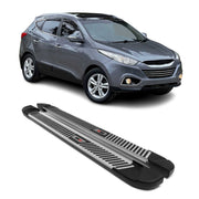 2011-2016 Kia Sportage Running Boards Side Steps Silver & Black