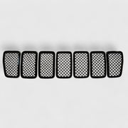 2019-2023 Jeep Cherokee Grille Overlay Gloss Black 7Pcs ABS Plastic
