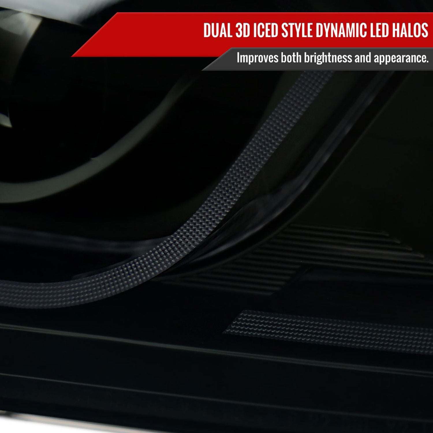 2006-2011 BMW E90 3 Series Sedan 3D Iced LED Dual Projector Headlights Smoke