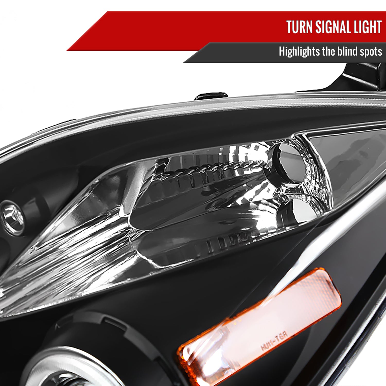 2006-2008 Toyota Yaris Dual Halo Projector Headlights Matte Black/Clear Lens