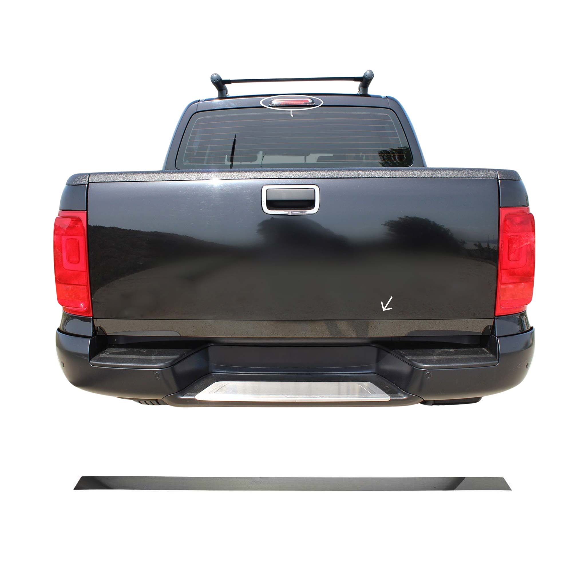 2010-2020 VW Amarok Rear Trunk Molding Trim Stainless Steel Dark 1Pc
