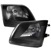 1997-2004 Ford F-150/Expedition Factory Crystal Headlights Matt Black/Clear