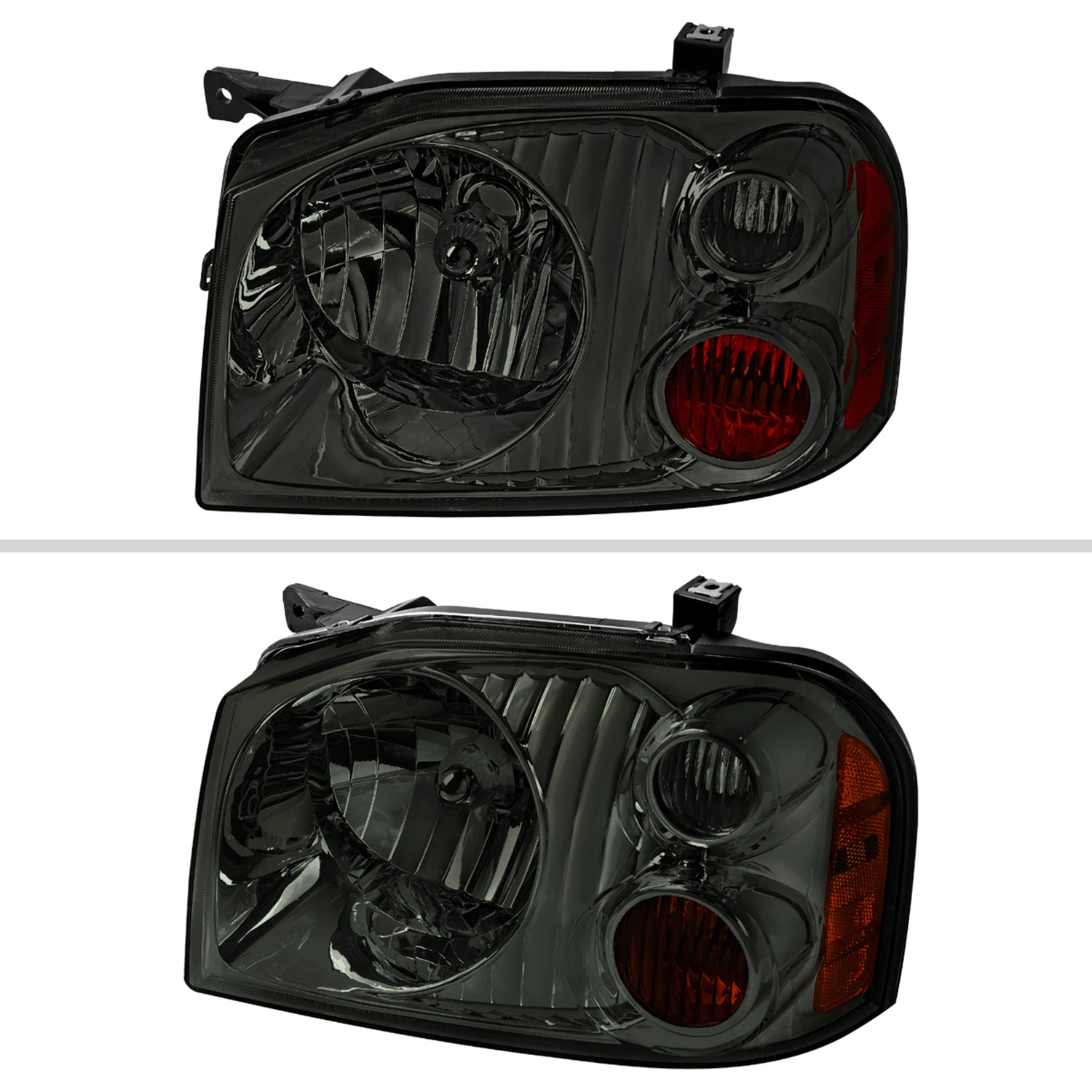 2001-2004 Nissan Frontier XE Factory Style Headlight Chrome/Smoke Lens