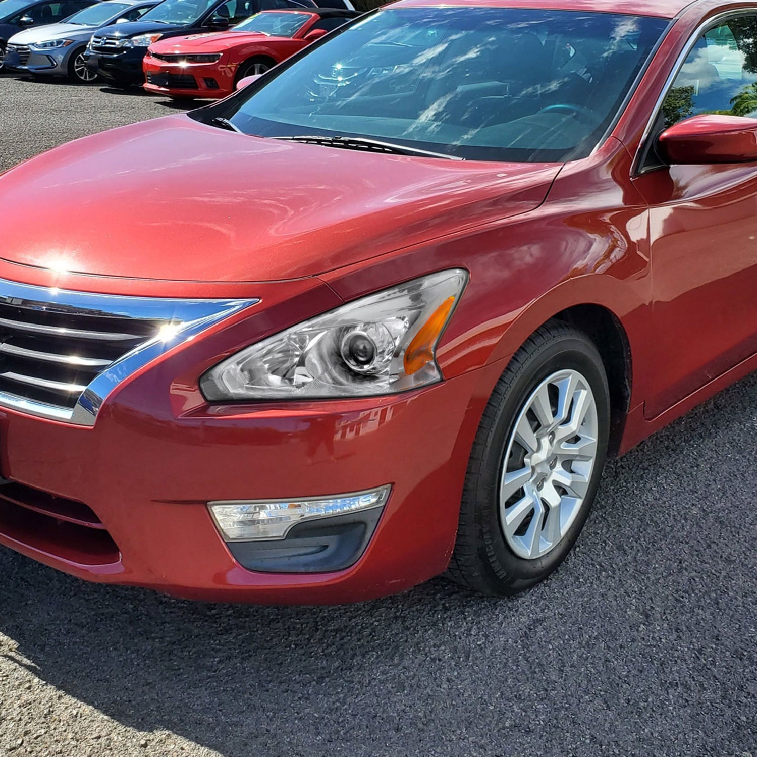 2013-2015 Nissan Altima Sedan Projector Headlights Amber Reflectors Chrome