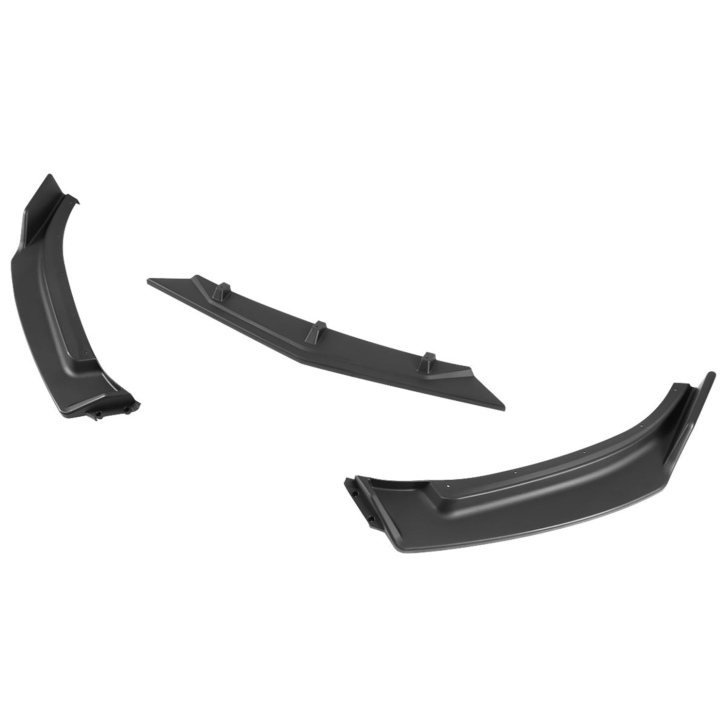 2014-2018 Mazda 3 Matte Black Polypropylene 3Pcs Bumper Lip Spoiler