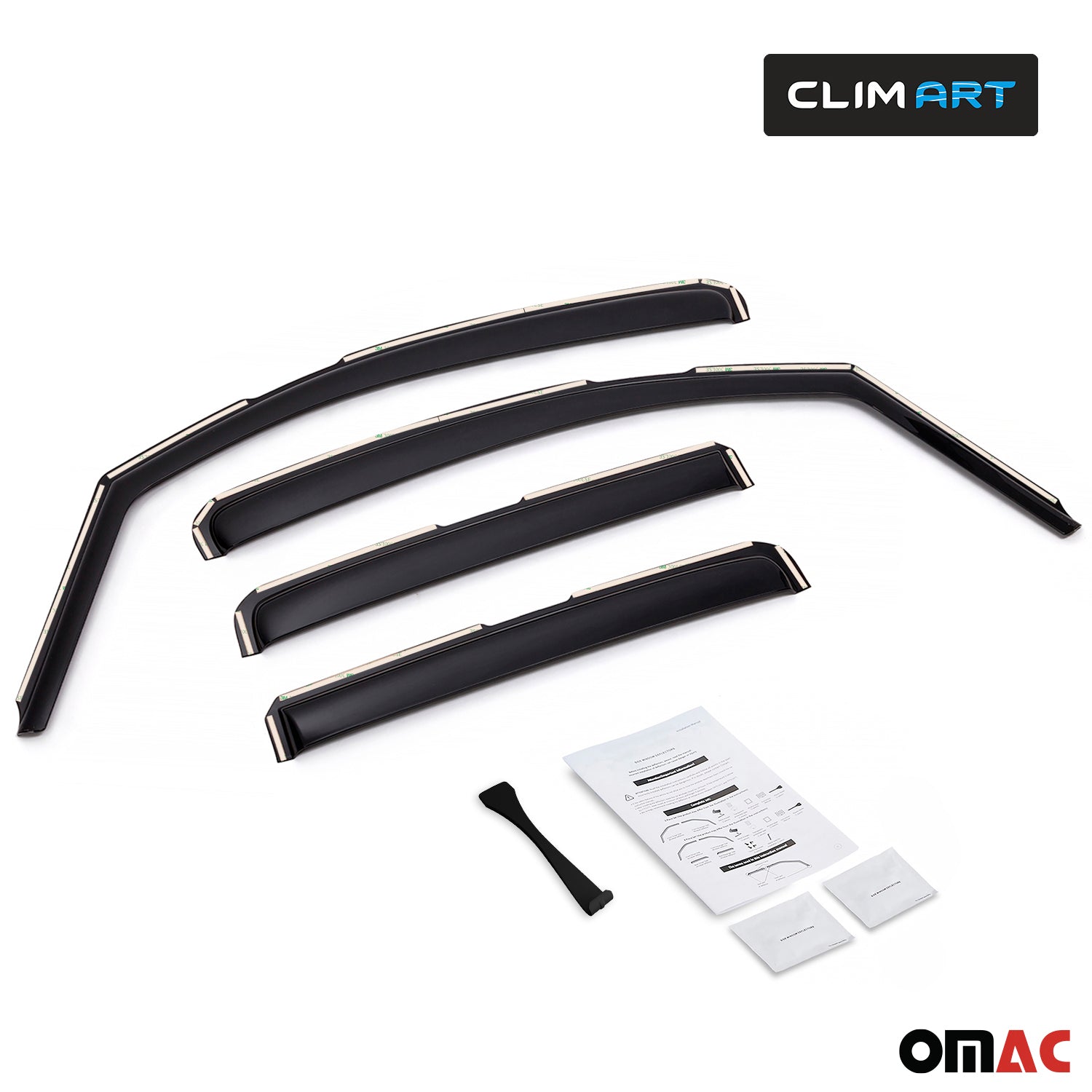 Clim Art Wind Deflectors for Dodge Ram 1500 2019-2025 Crew Cab Shatterproof 4x