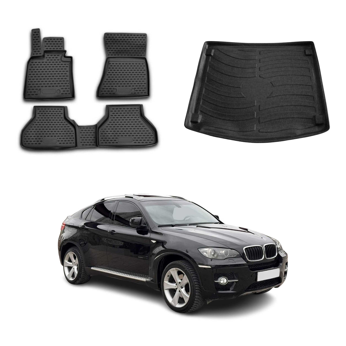 OMAC Floor Mats & Cargo Liners for BMW X6 2008-2014 Black