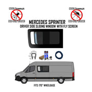 2007-2025 Mercedes Sprinter Driver Side Sliding Window with Fly Screen Lock