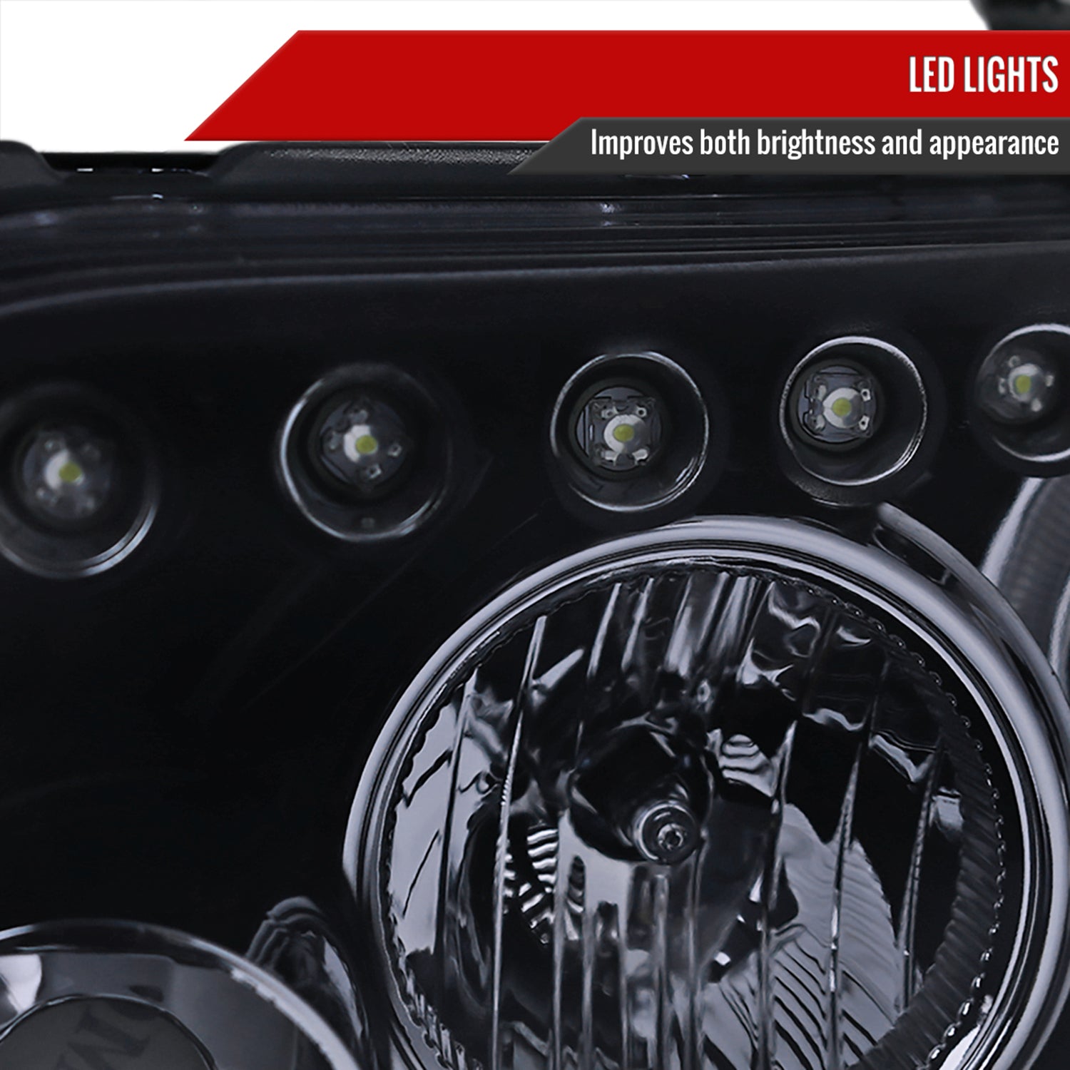 2008-2010 Scion xB Single Halo Projector Headlights Glossy Black/Smoke Lens