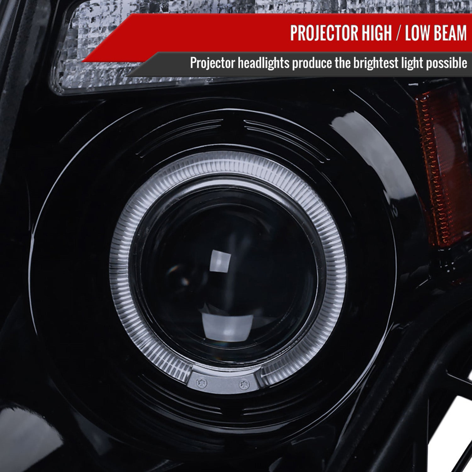 2007-2010 Ford Edge Halo Projector Headlights LED Light Glossy Black/Smoke