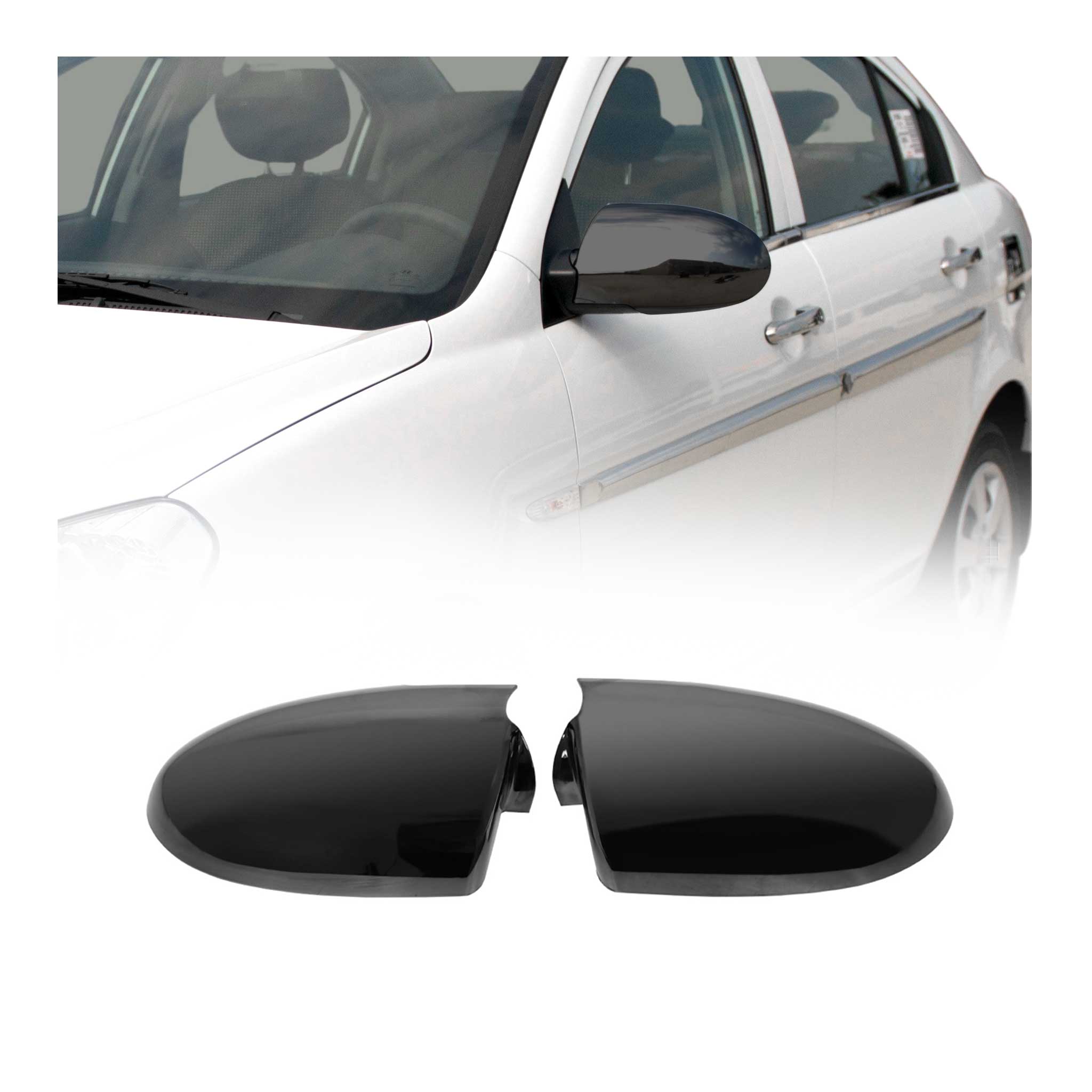 2006-2011 Hyundai Accent Side Mirror Cover Caps Dark 2 Pcs