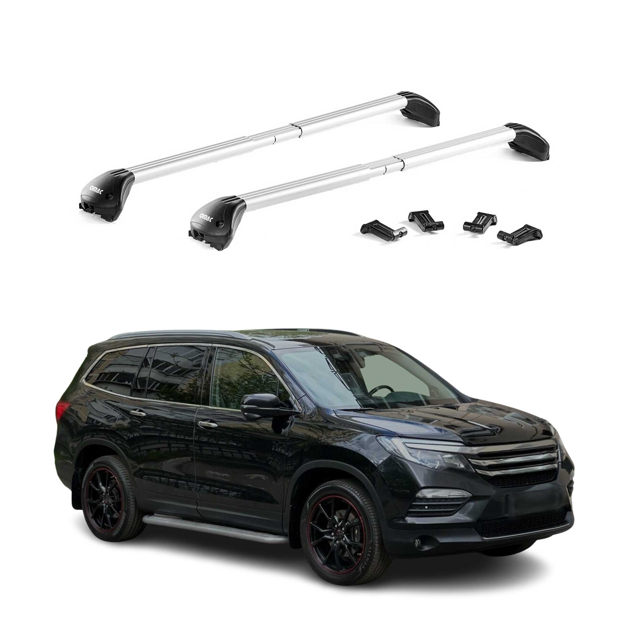 2016-2022 Honda Pilot Roof Rack Cross Bars Black Carrier 2 Pcs