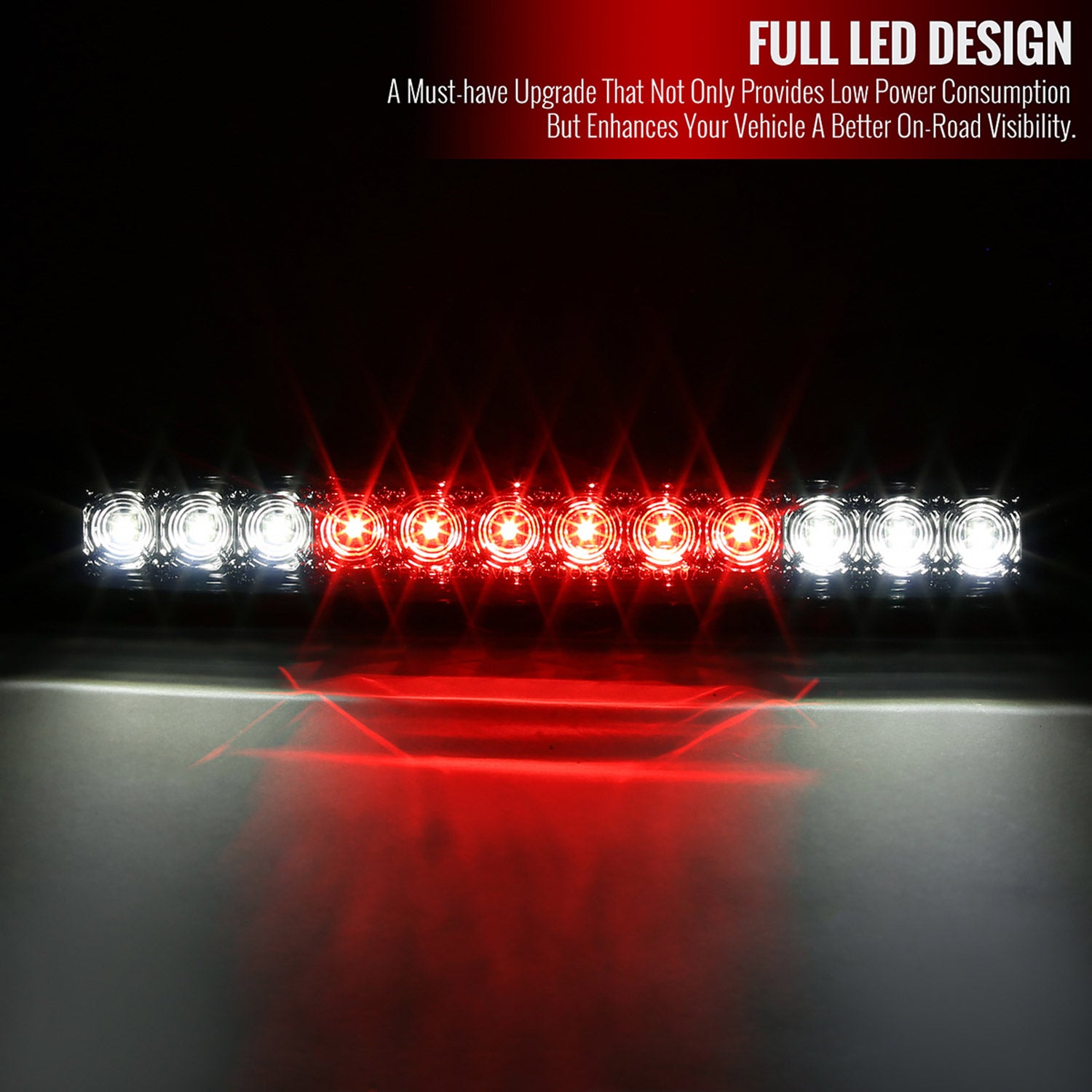 2007-2012 Chevy Silverado/ GMC Sierra LED 3rd Brake Light Chrome/Clear Lens