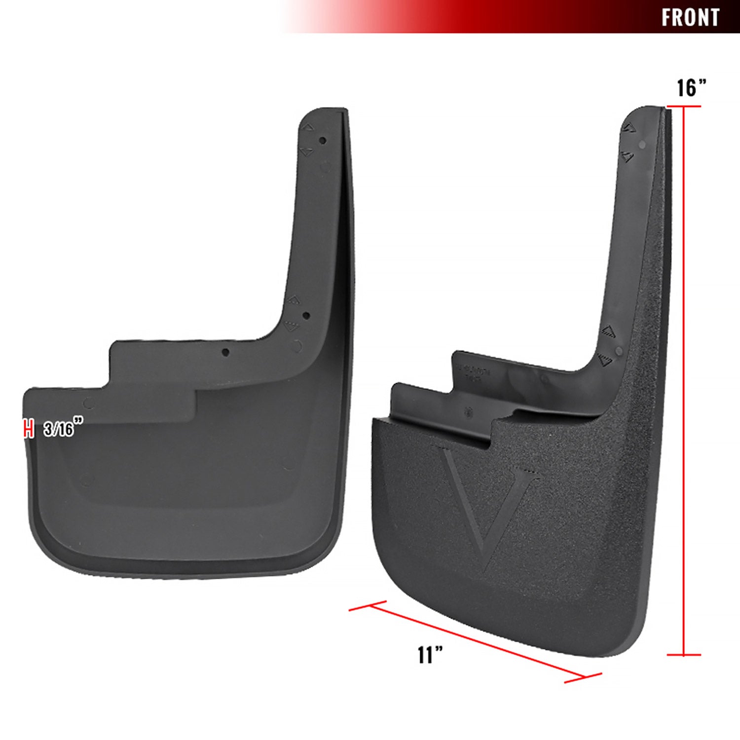 2015-2018 Ford F-150 Front & Rear Mud Flap Splash Guards Models w/Wheel Lip