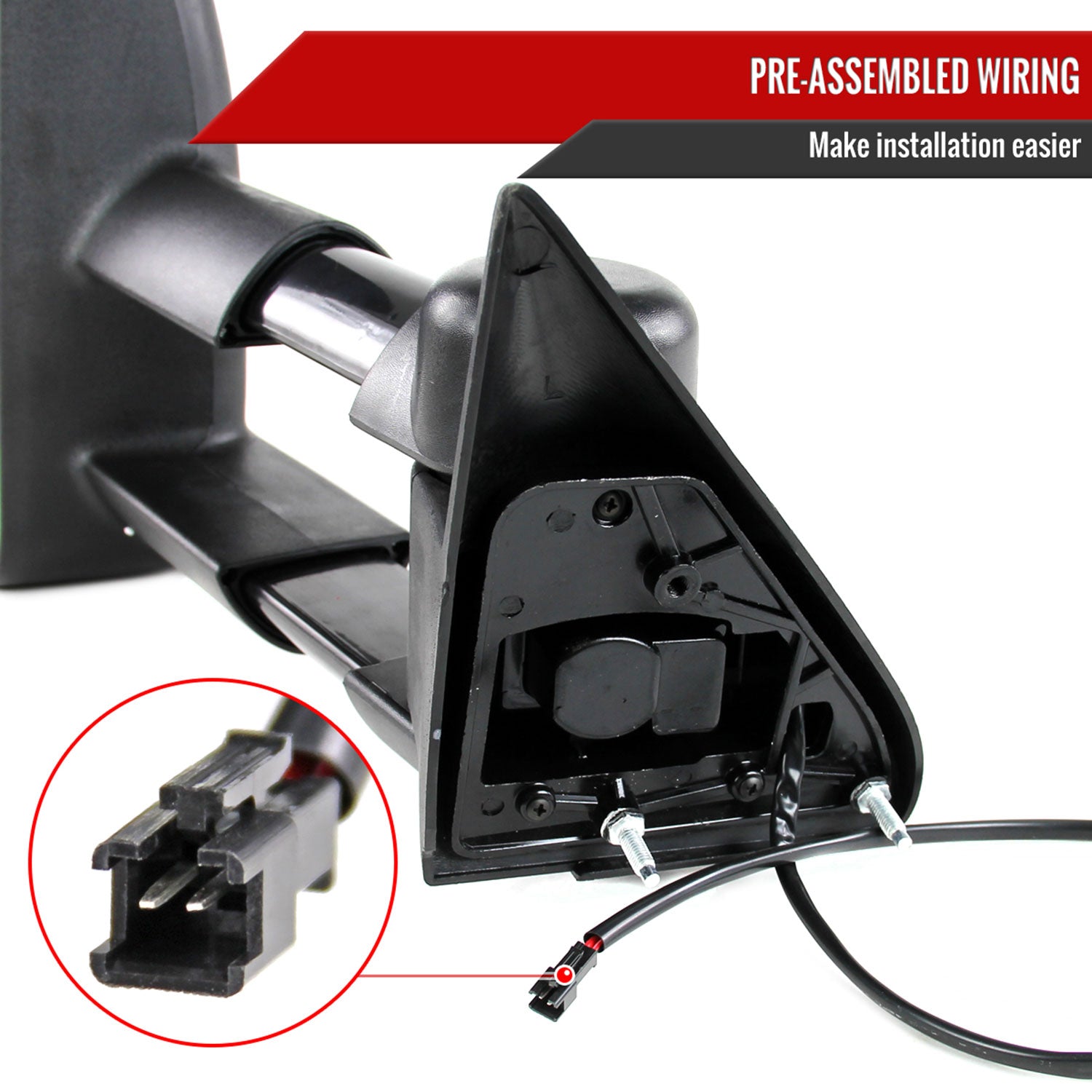 1988-2002 Chevy C/K C3500/Tahoe Yukon/Suburban Manual Towing Mirrors Amber