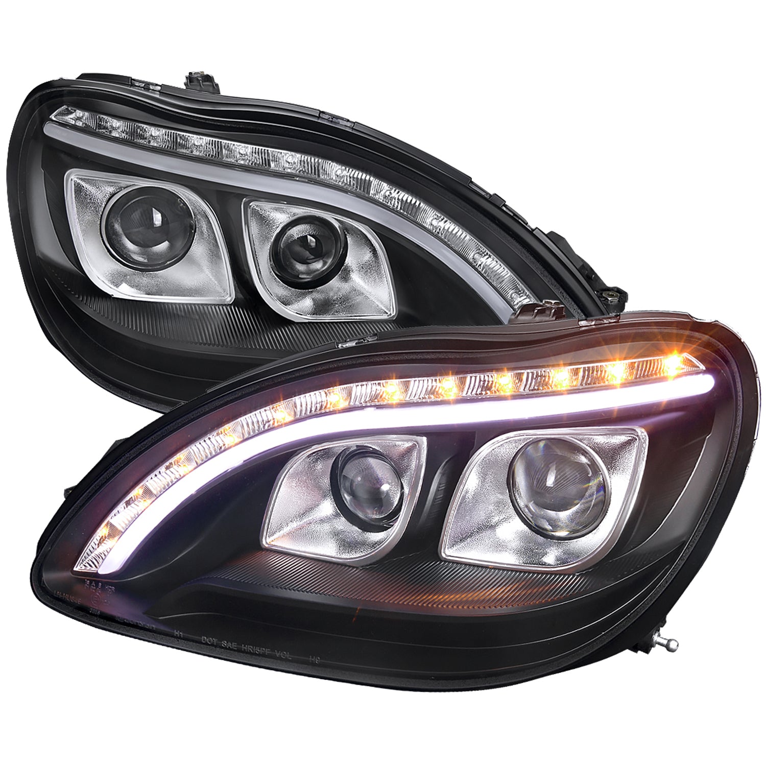 1998-2006 Mercedes Benz W220 S Class Headlights LED Light&Signal Lights Black