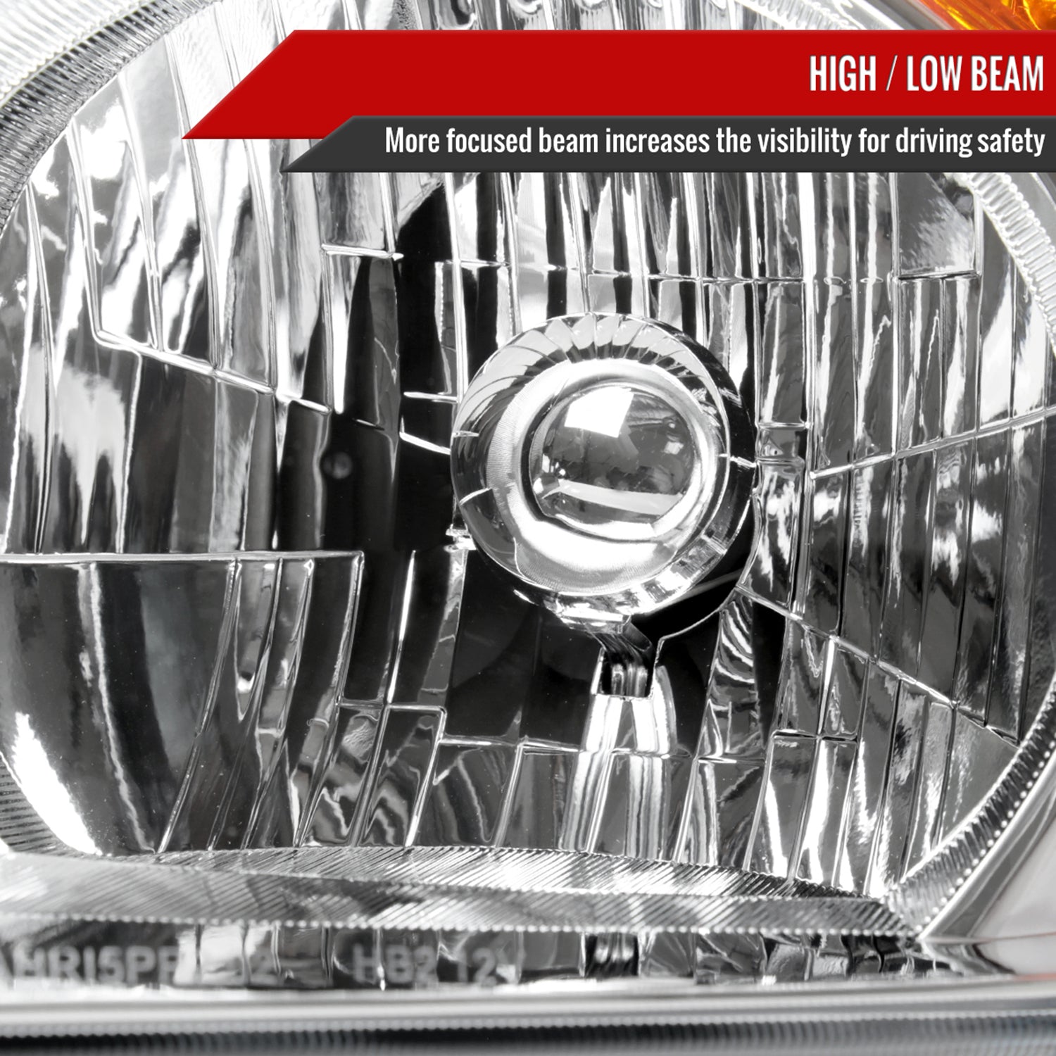 2002-2004 Honda CR-V Factory Style Headlights w/Amber Reflector Chrome/Clear