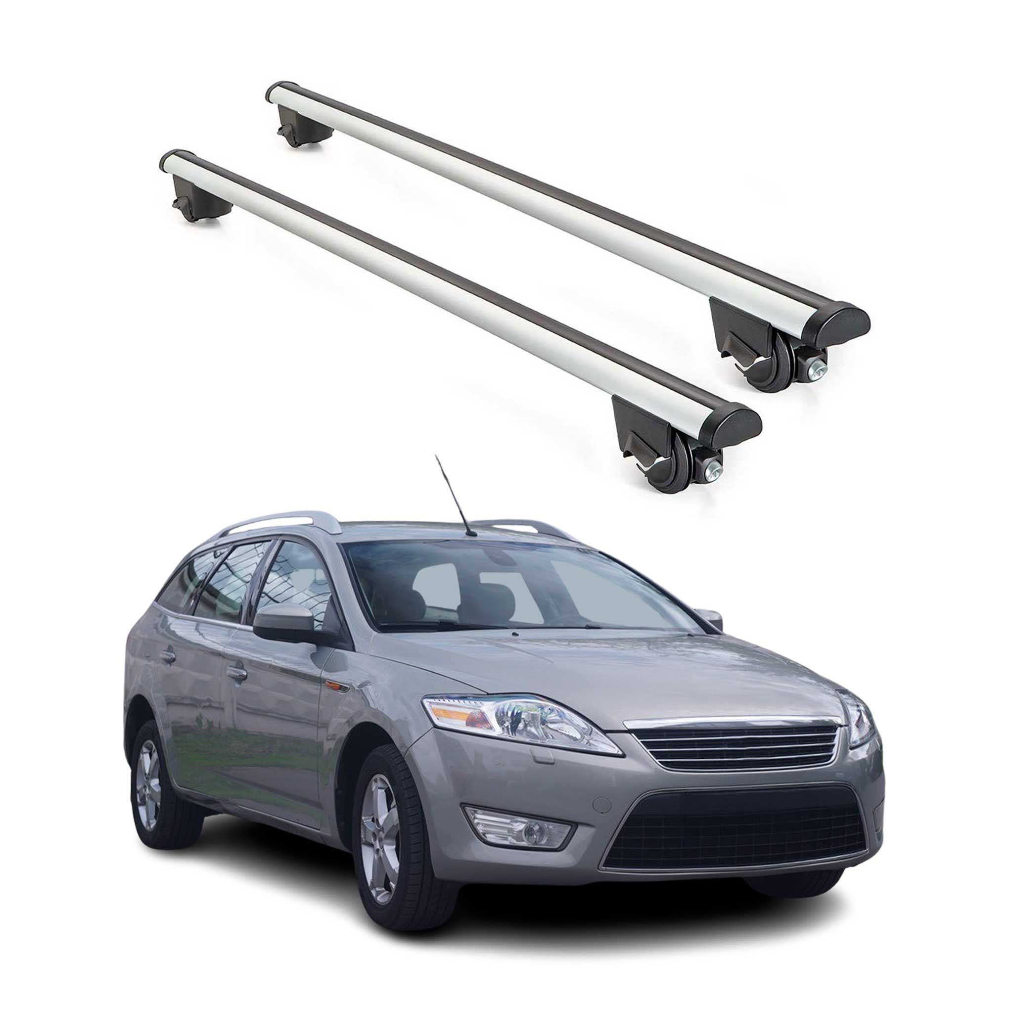 2007-2014 Ford Mondeo Wagon Roof Rack Cross Bars Silver