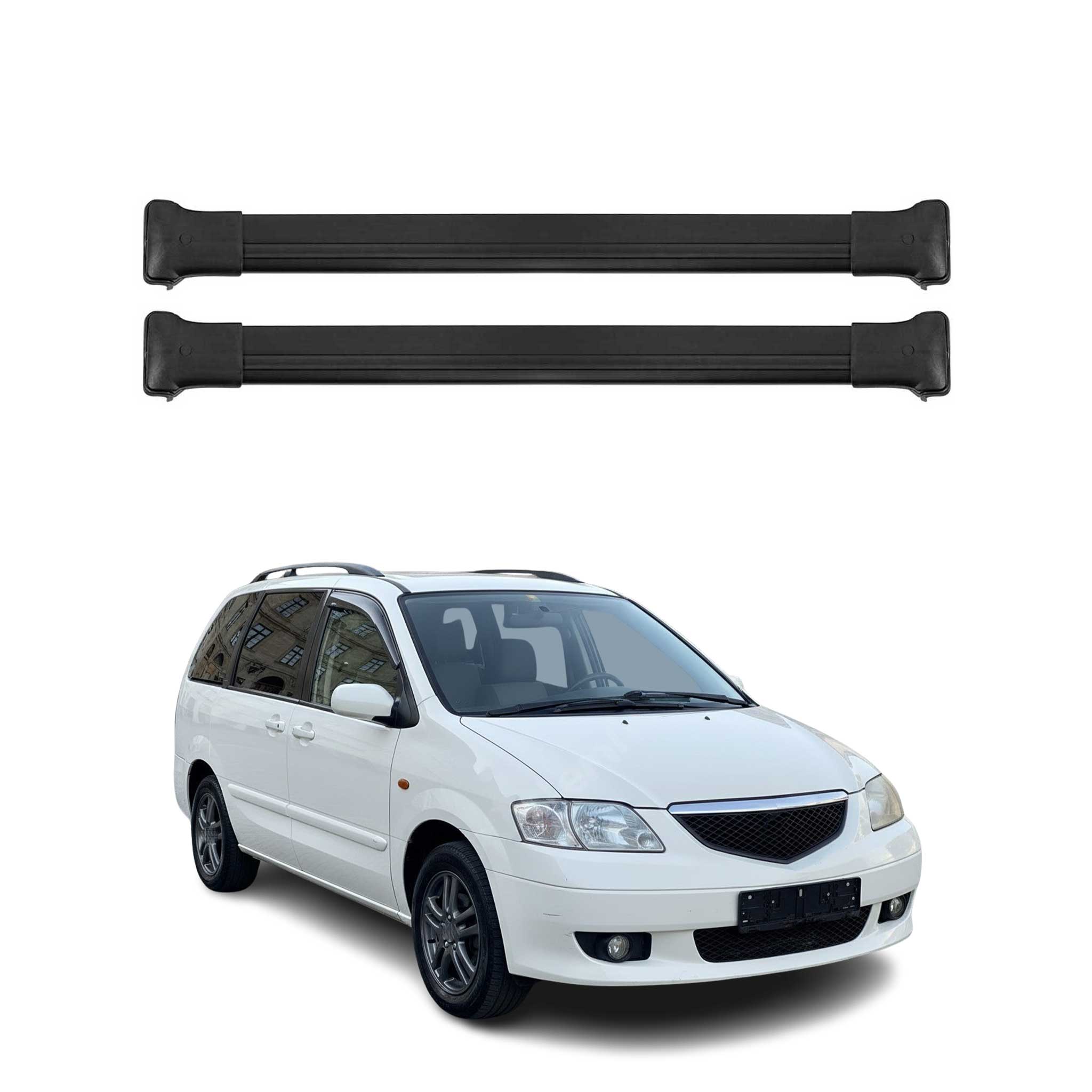 Roof Rack Cross Bars Luggage Carrier for Mazda MPV 2000-2006 Aluminium Black 2x