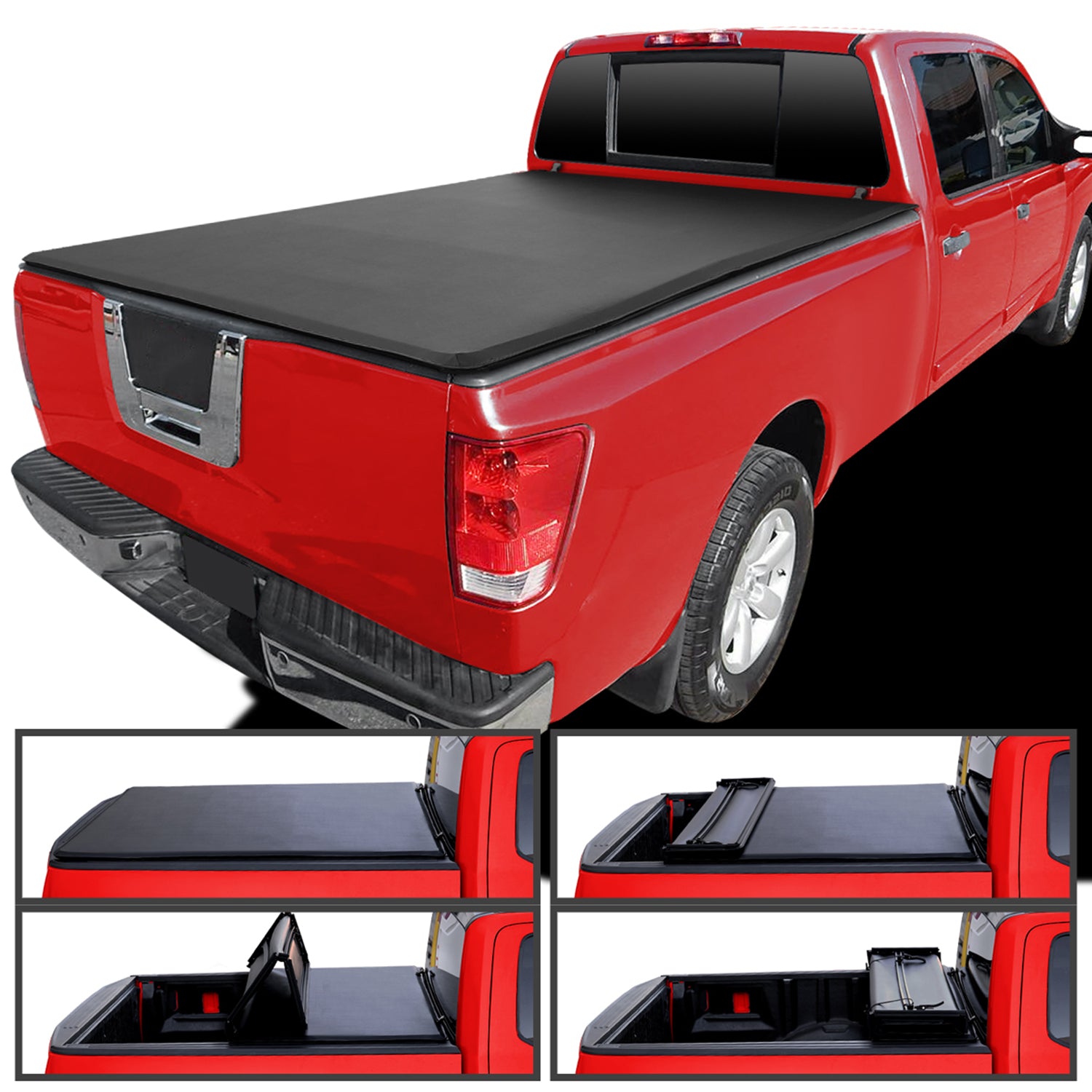 2004-2015 Nissan Titan 6'7" Standard Bed Soft Quad-Fold Tonneau Cover