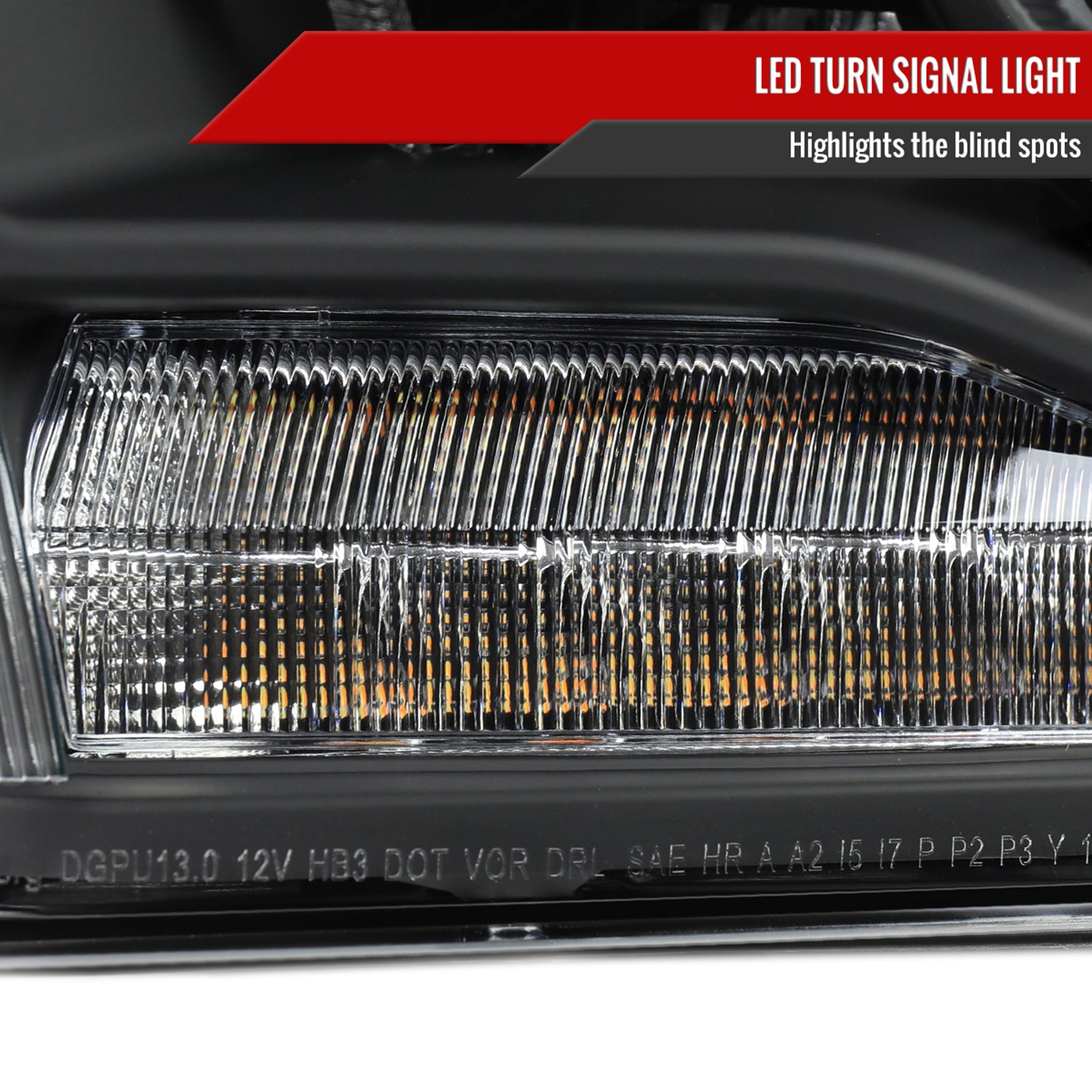 2013-2018 RAM 1500 2500 3500 LED Bar Projector Headlights Matte Black/Clear