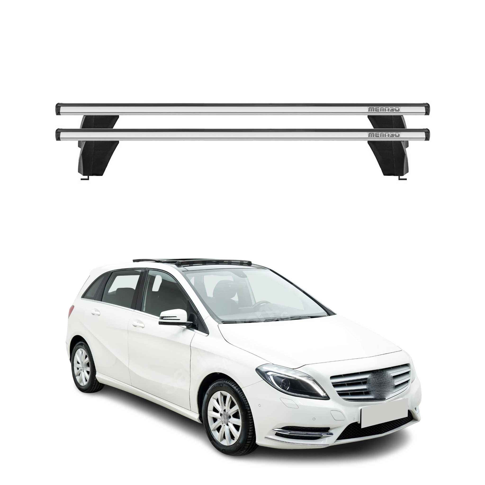 2012-2019 Mercedes B Class W246 Roof Rack Cross Bars Silver
