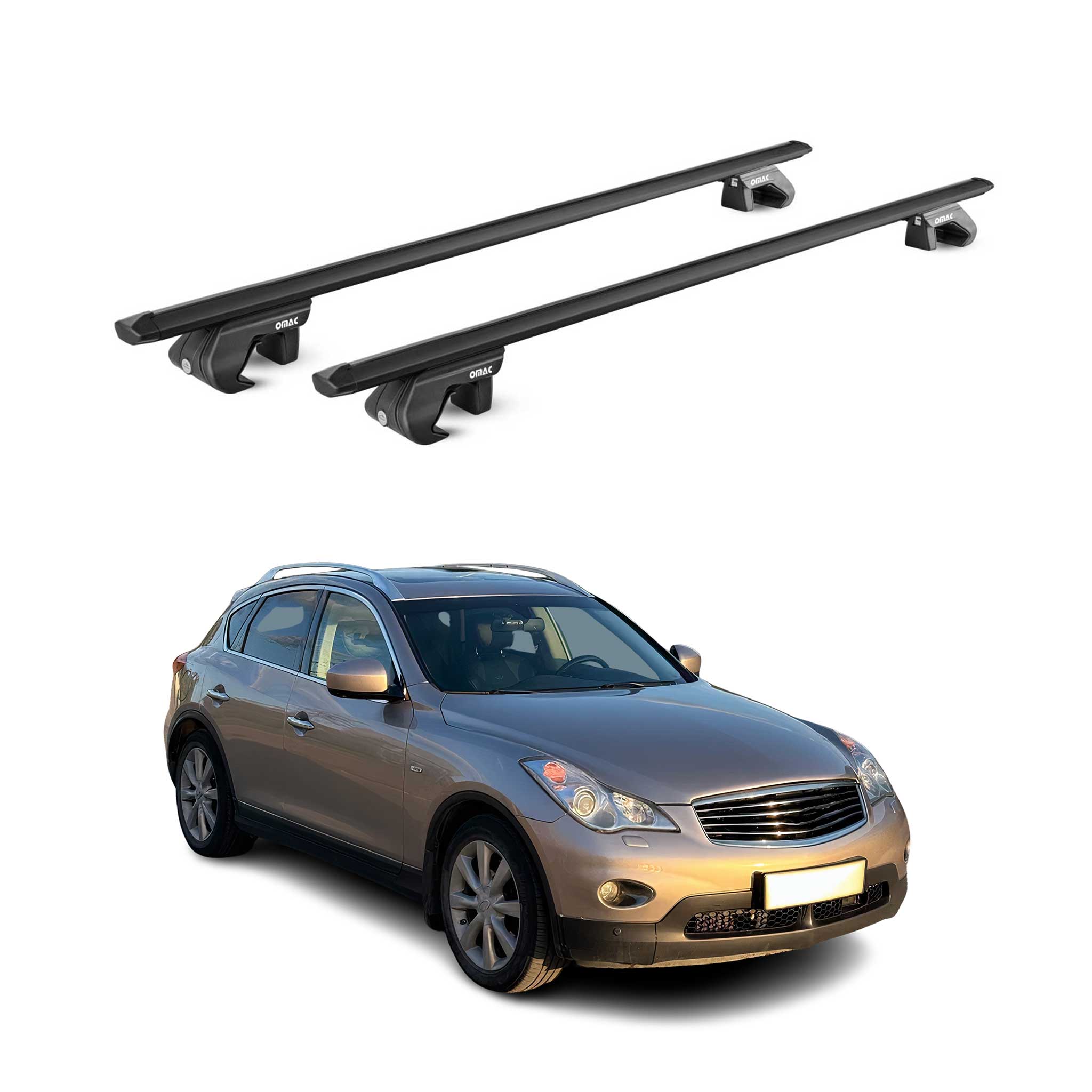 2008-2013 Infiniti EX35 EX37 Roof Rack Cross Bars Black