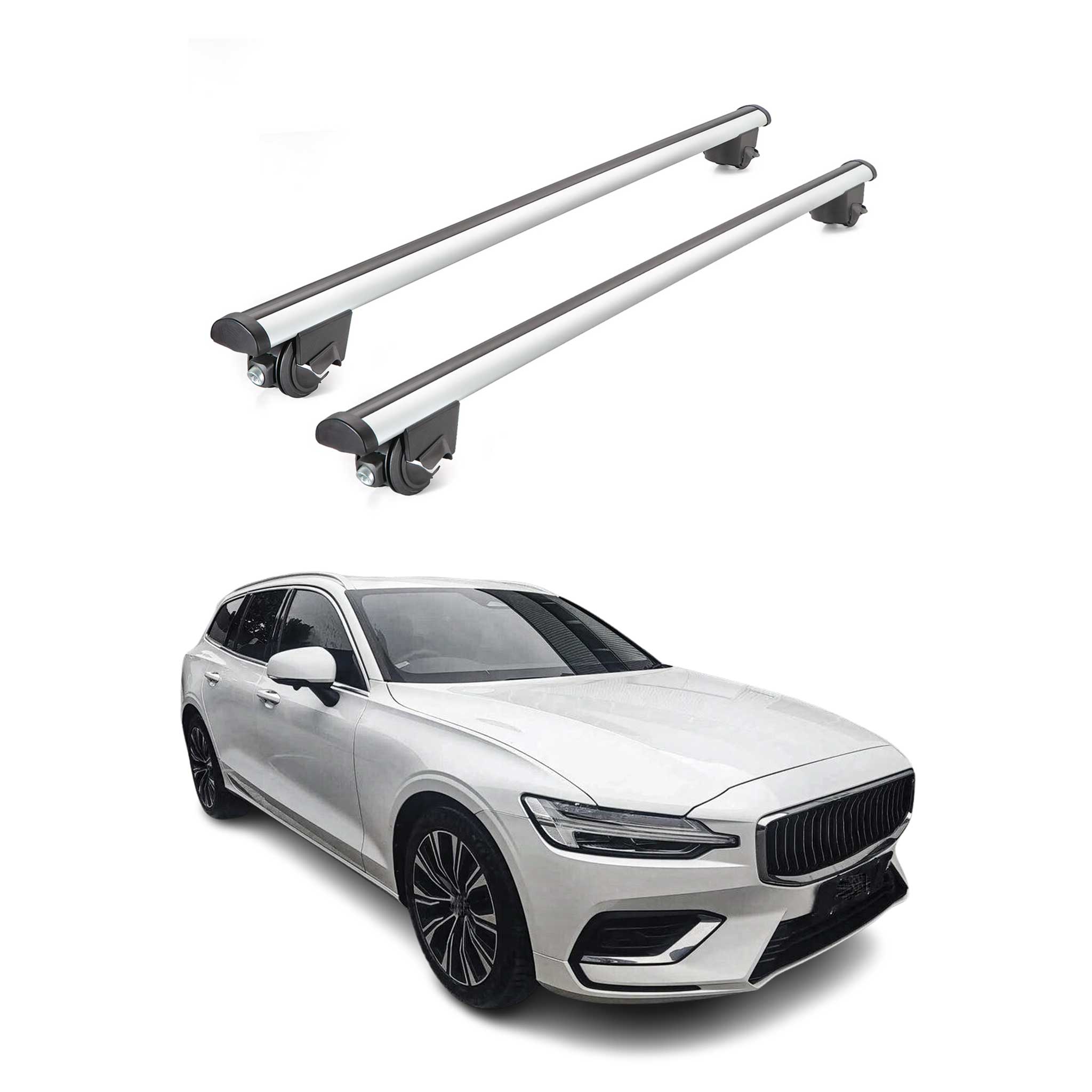 2020-2023 Volvo V60 Roof Rack Cross Bars Silver