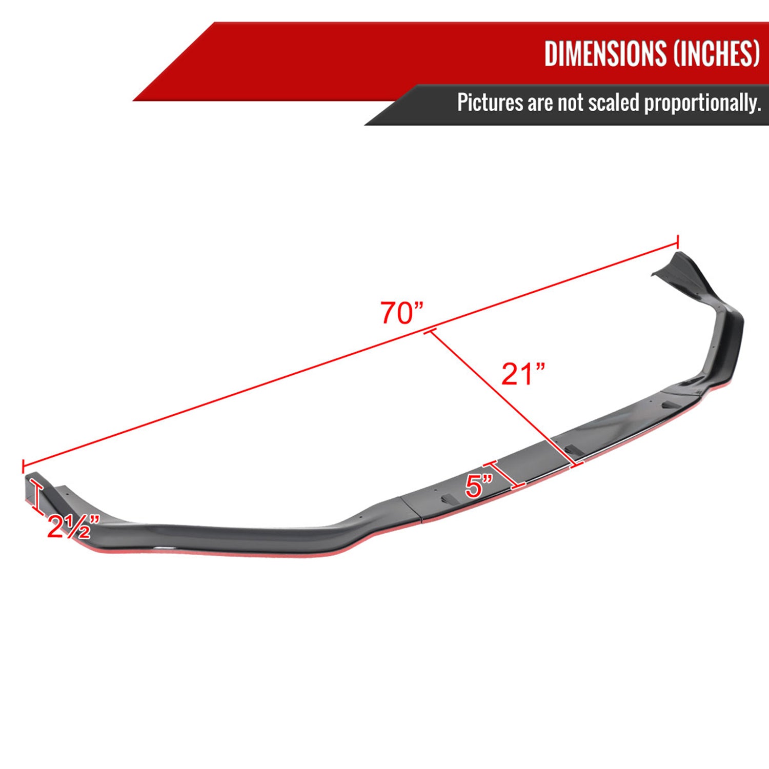 2014-2016 Lexus IS250 F-Sport Glossy Trim 3Pcs Front Bumper Lip Splitter Kit