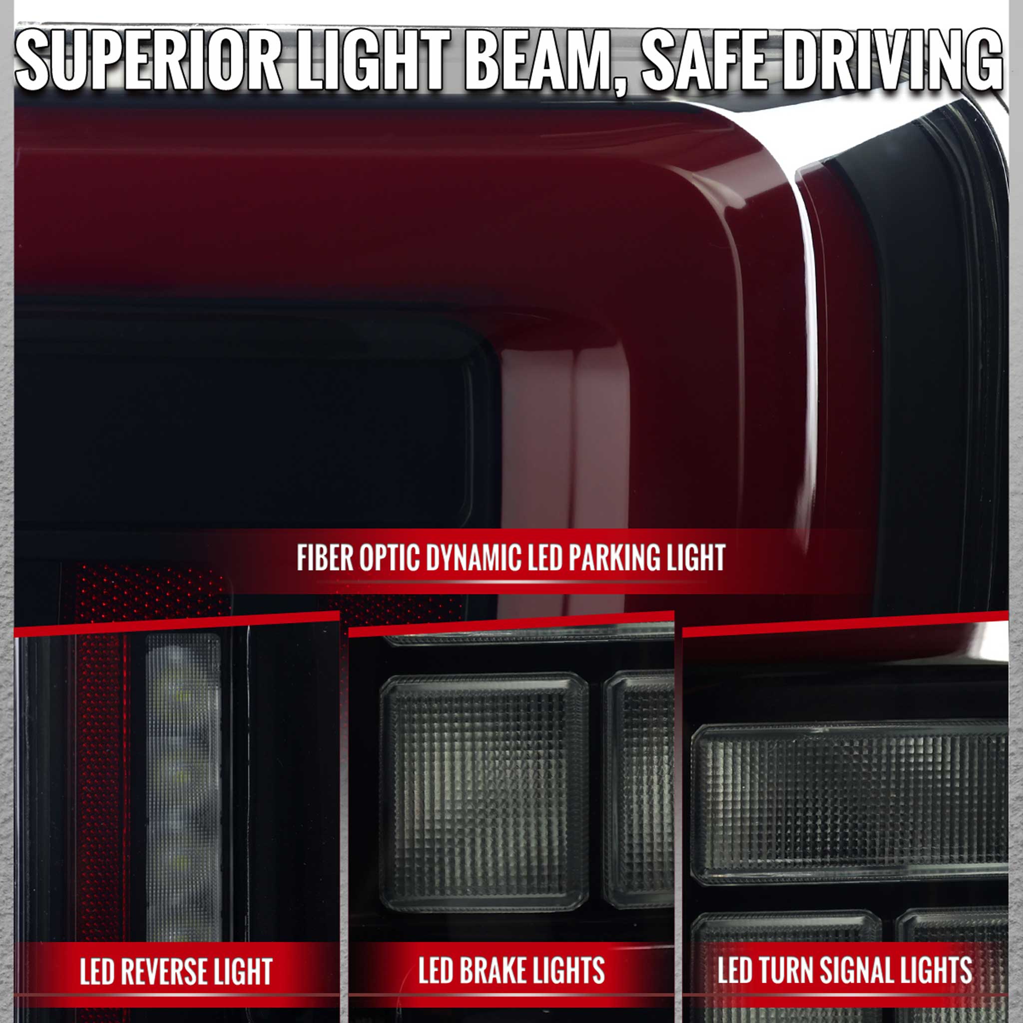 For Ford F-150 2021-2023 Full LED Tail Light Black Housing Smoked Lens