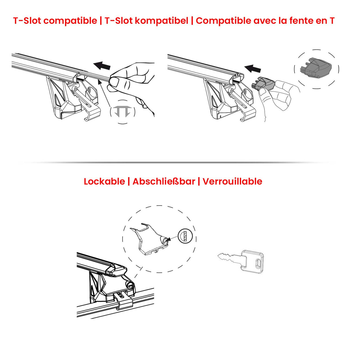 2006-2016 Audi A4 Wagon Roof Rack Cross Bars Black