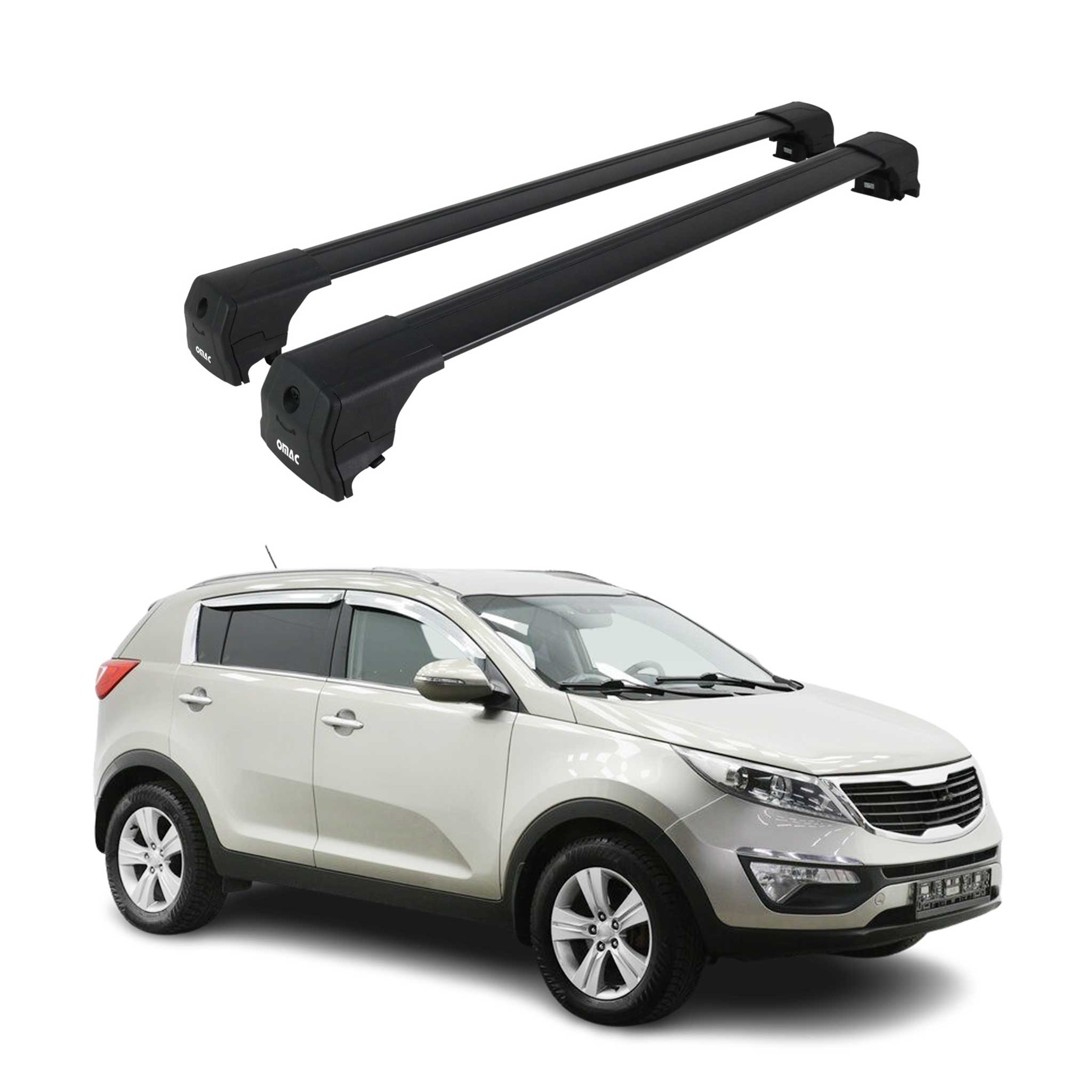 2011-2016 Kia Sportage Roof Rack Cross Bars Black