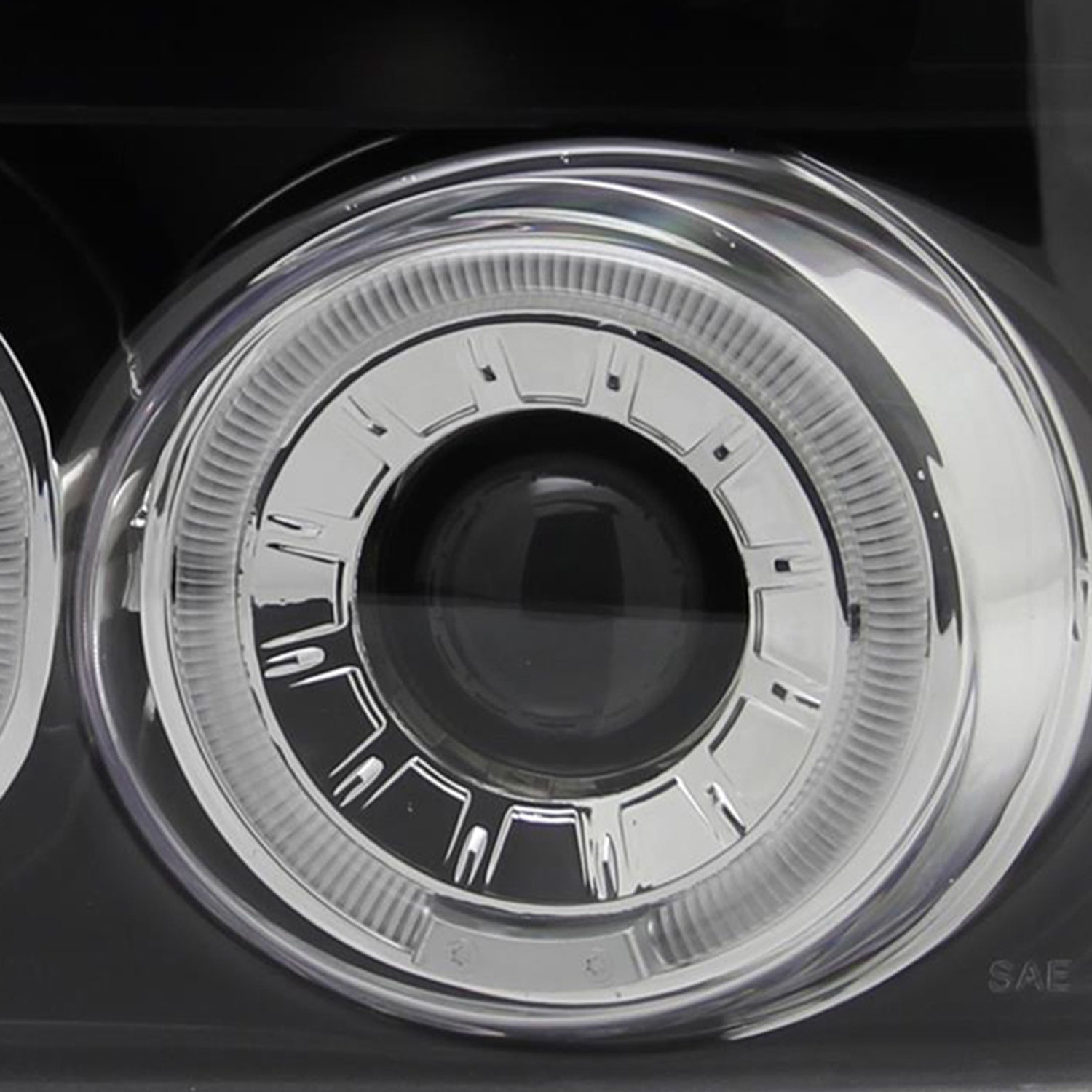 1992-1996 Ford F-150 F-250 F-350 Bronco Dual Halo Projector Headlights Black