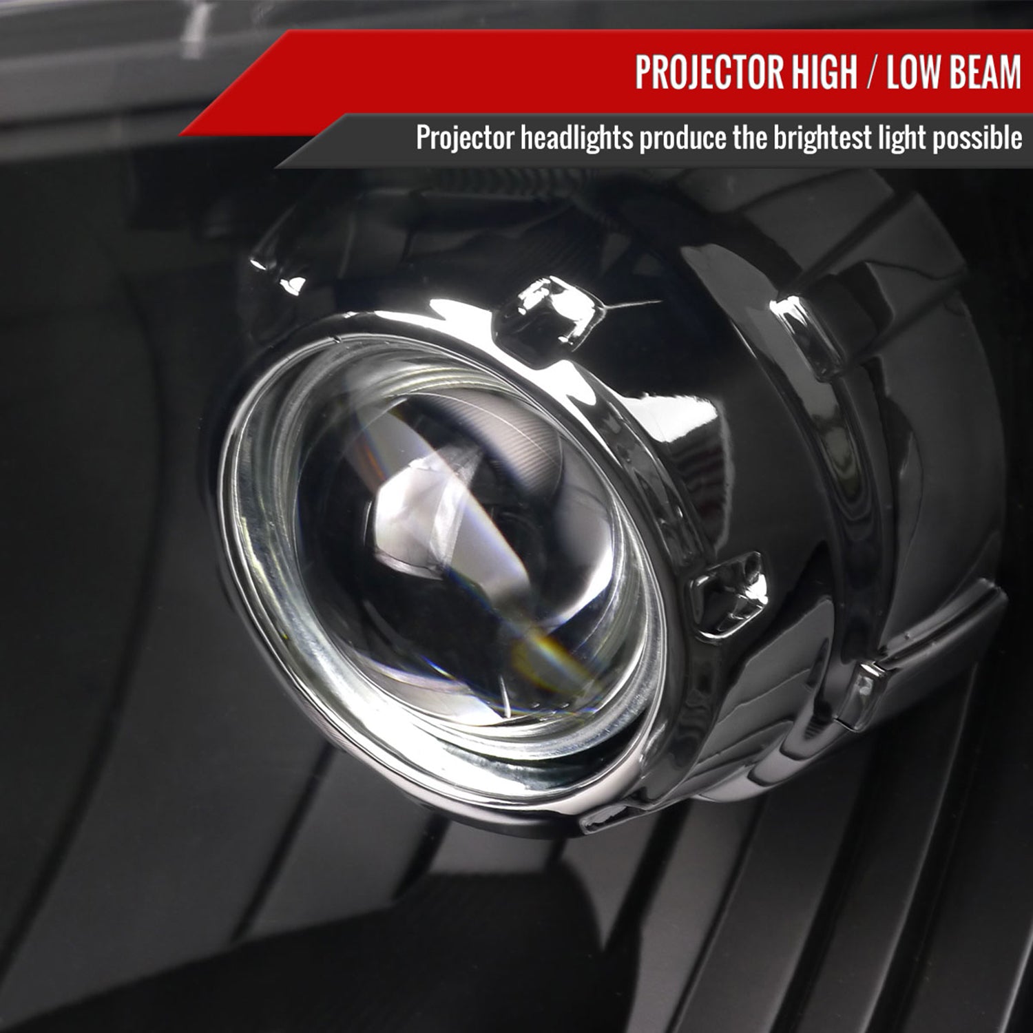 2009-2014 Ford F-150 Projector Headlights w/ Amber Reflectors Matt Black/Clear